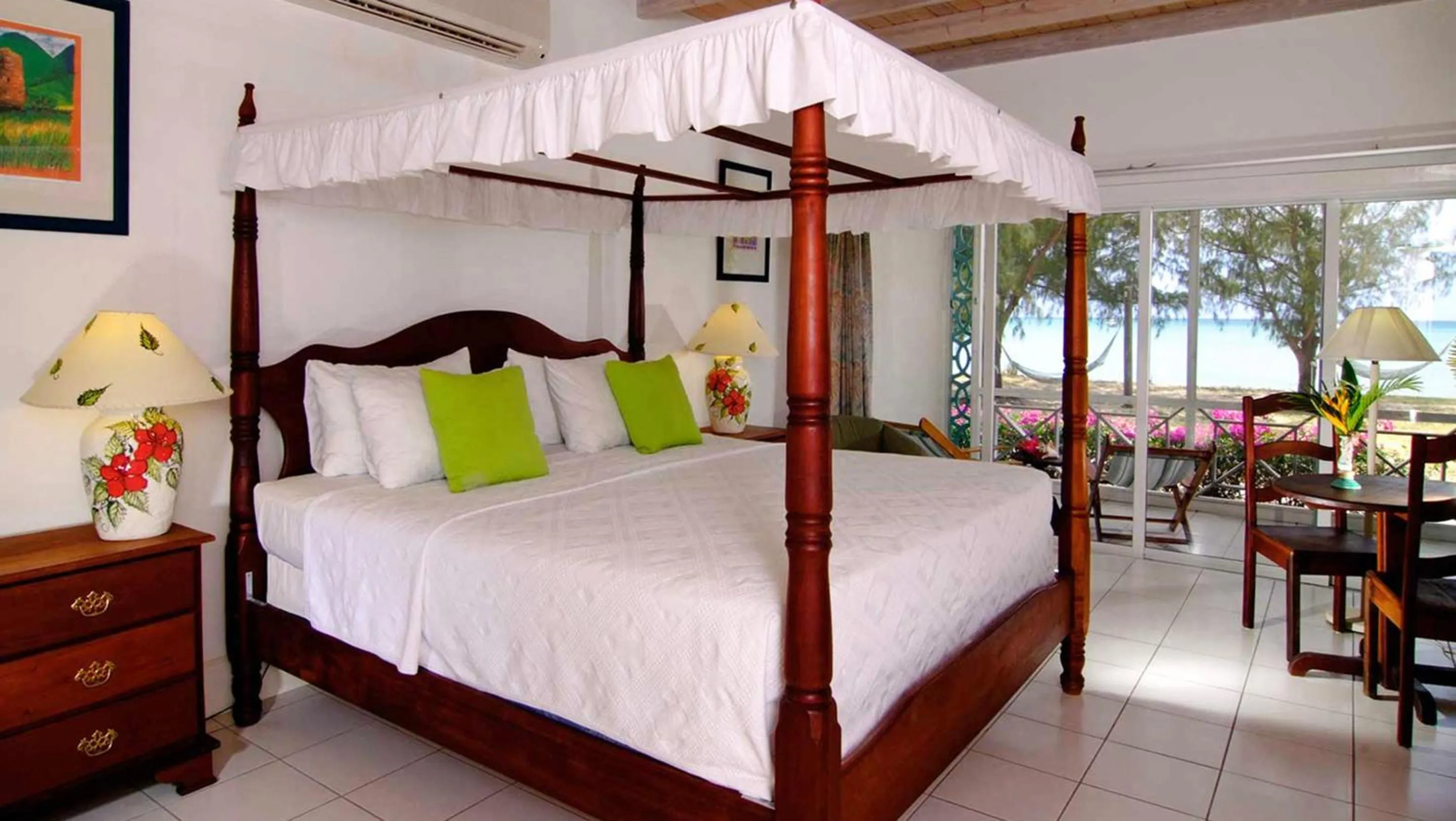 Bed in Oualie Beach Resort