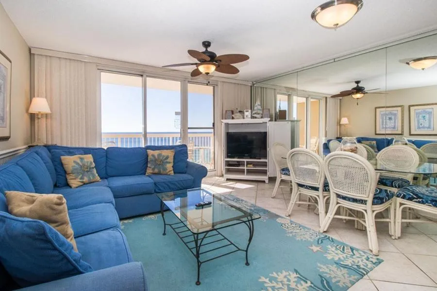Living room in Pelican Beach 1504 by Pelican Beach Management