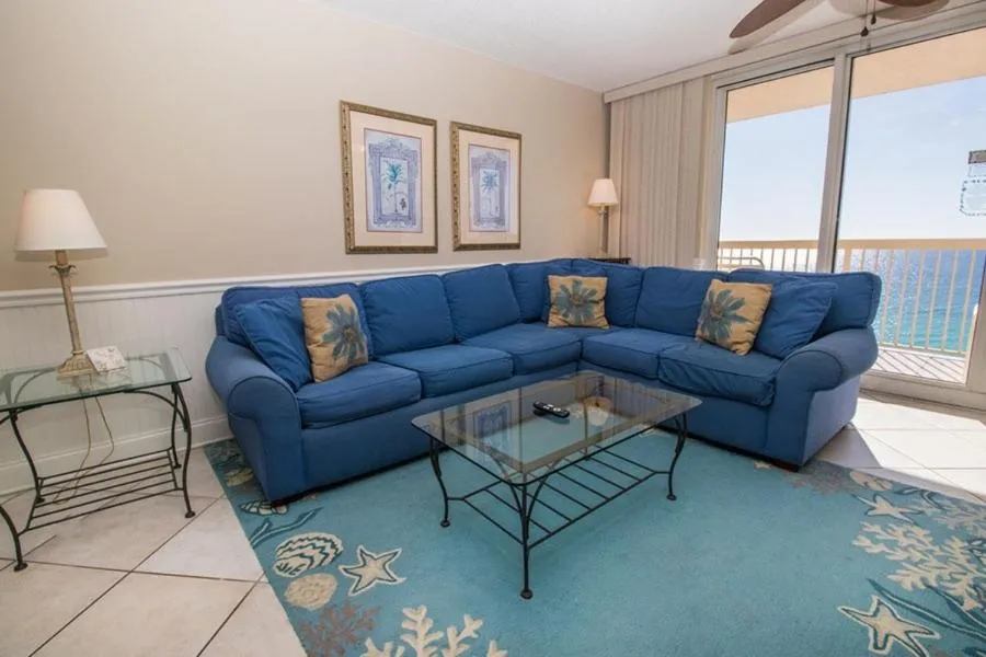 Living room in Pelican Beach 1504 by Pelican Beach Management