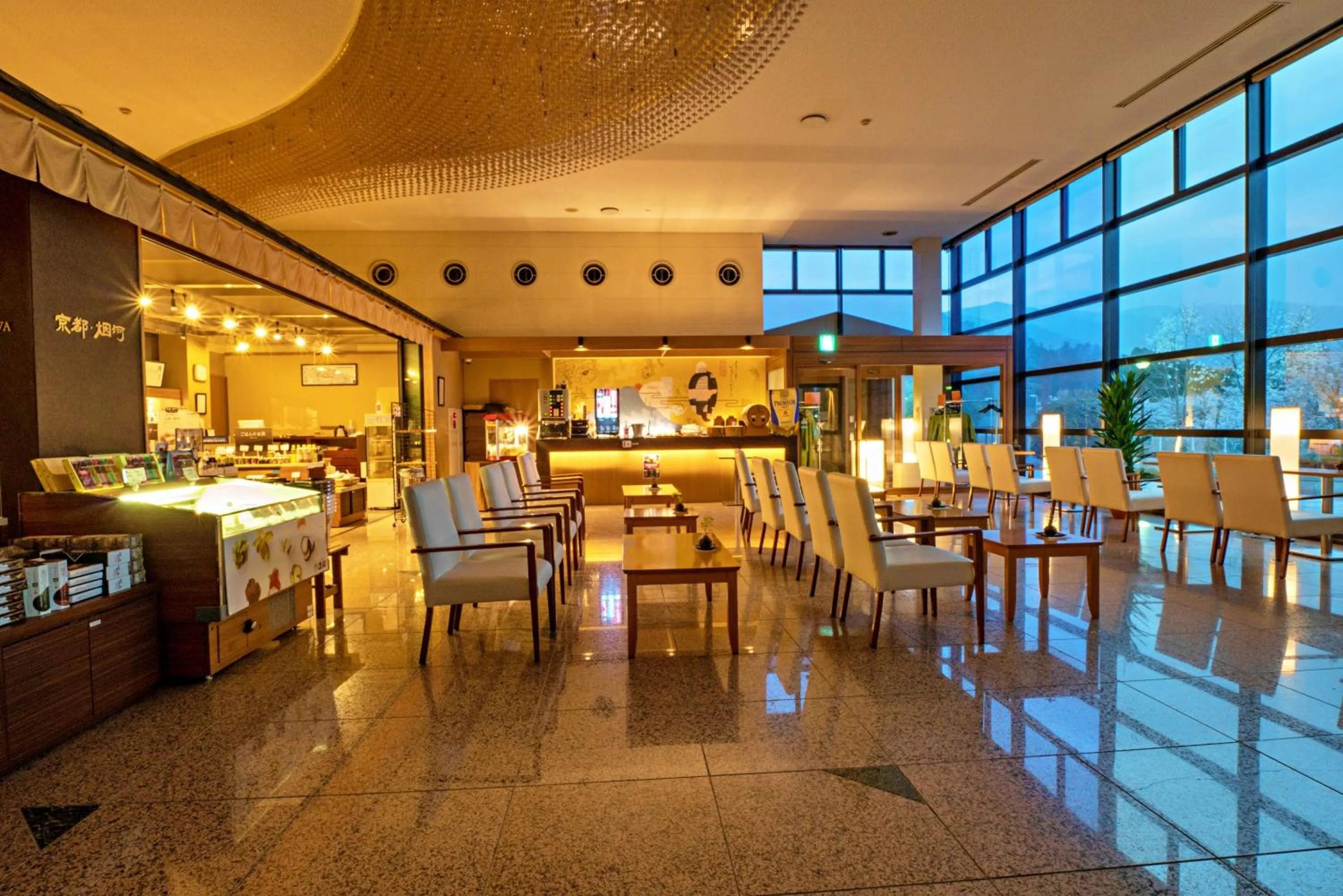 Seating area in glampark Keburikawa Kyoto