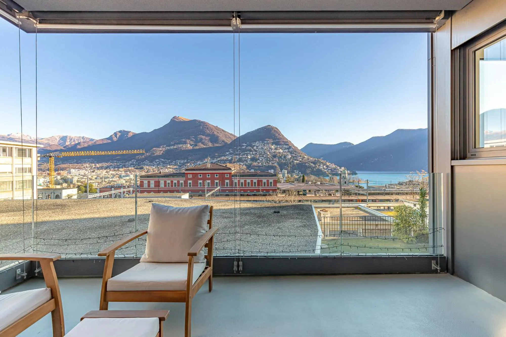 Nearby landmark in IMPERIAL of LUGANO 3 with a lake view behind the station and 10 min from the lake of Lugano