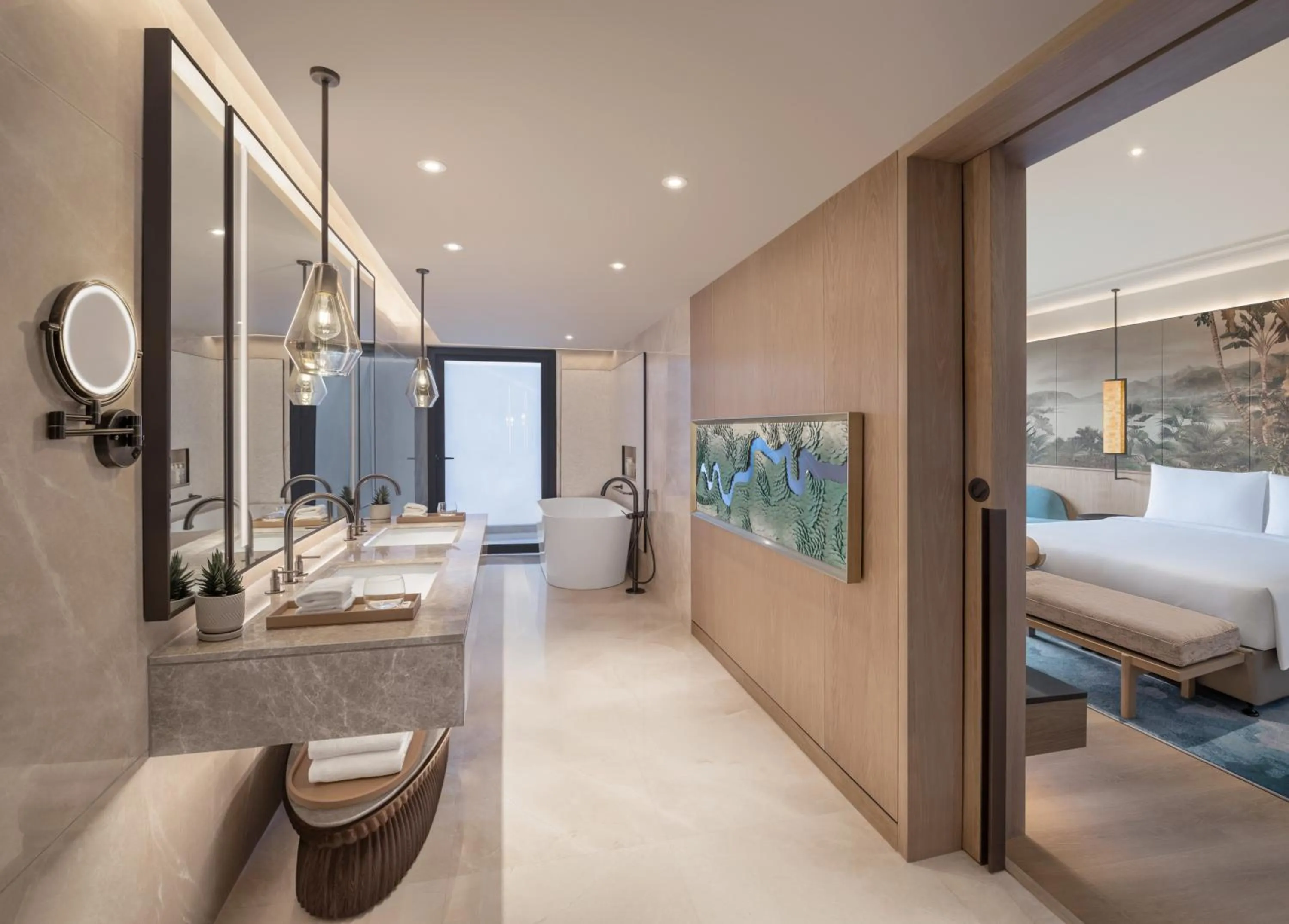 Bathroom, Bed in JW Marriott Goa