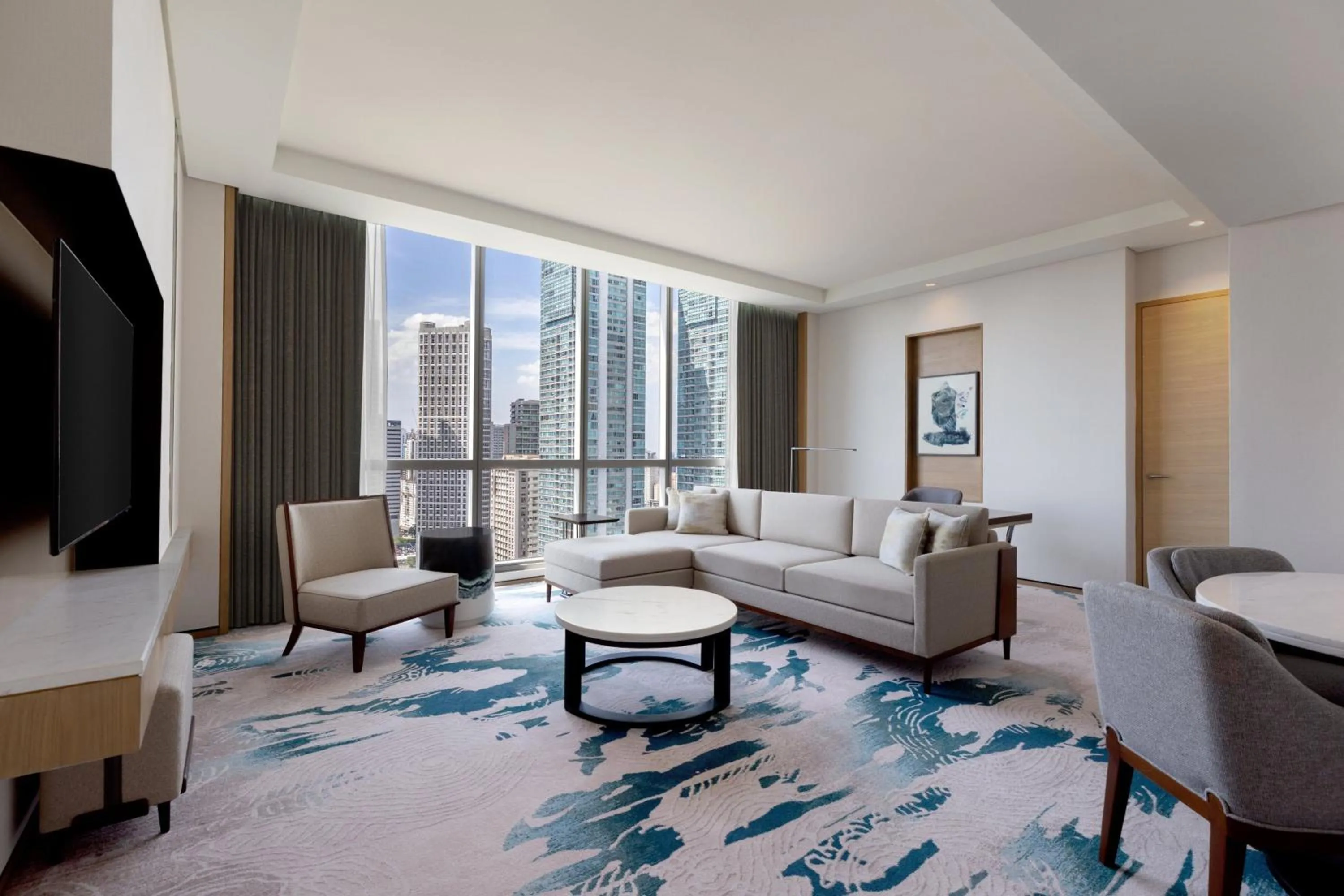 Living room, Bed in The Westin Manila