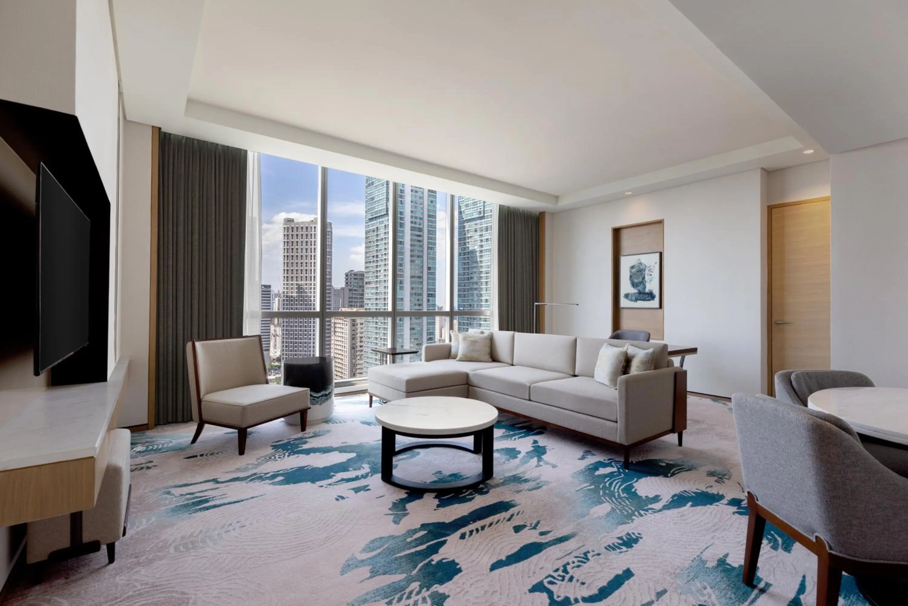 Living room, Bed in The Westin Manila