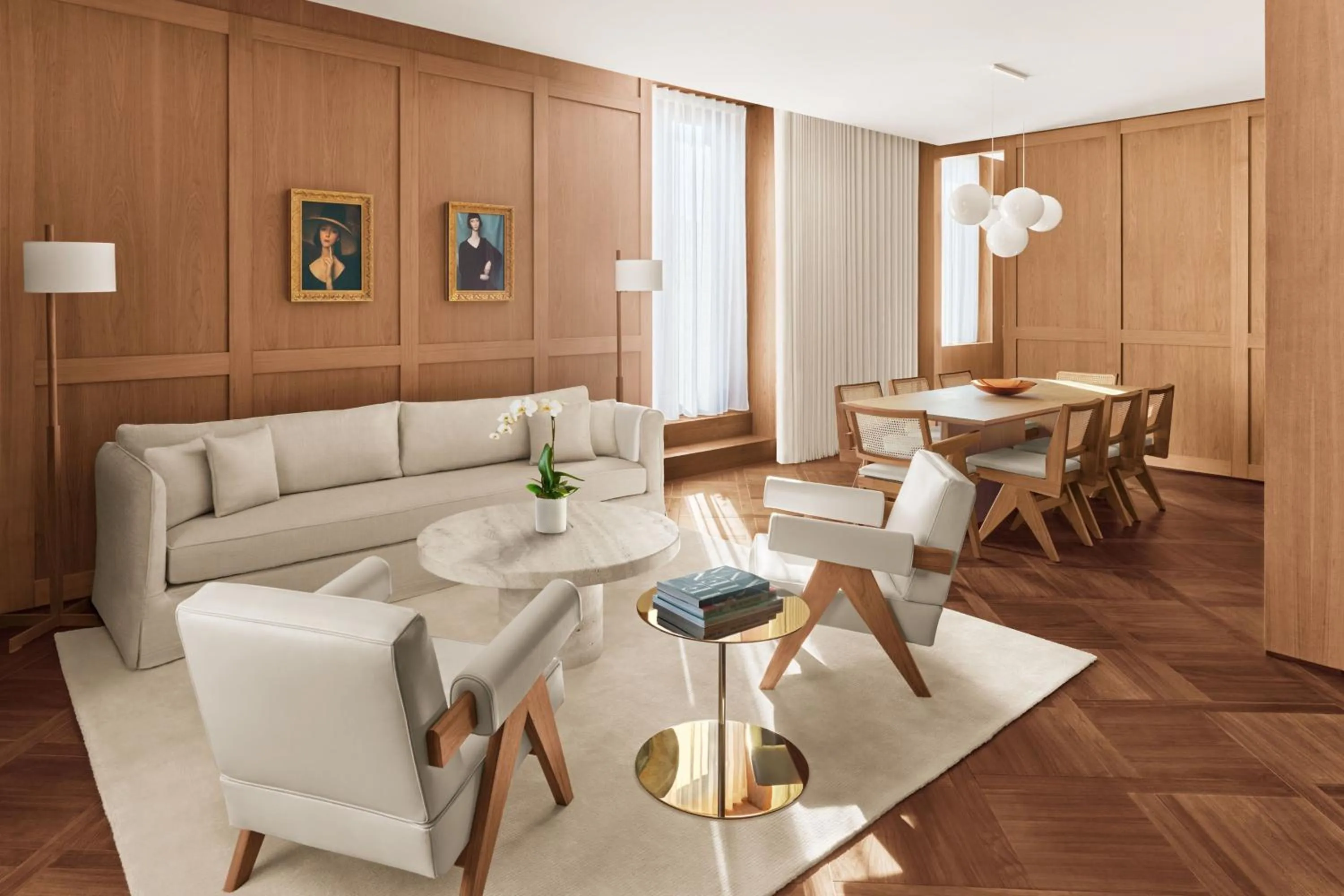 Living room in The Rome EDITION