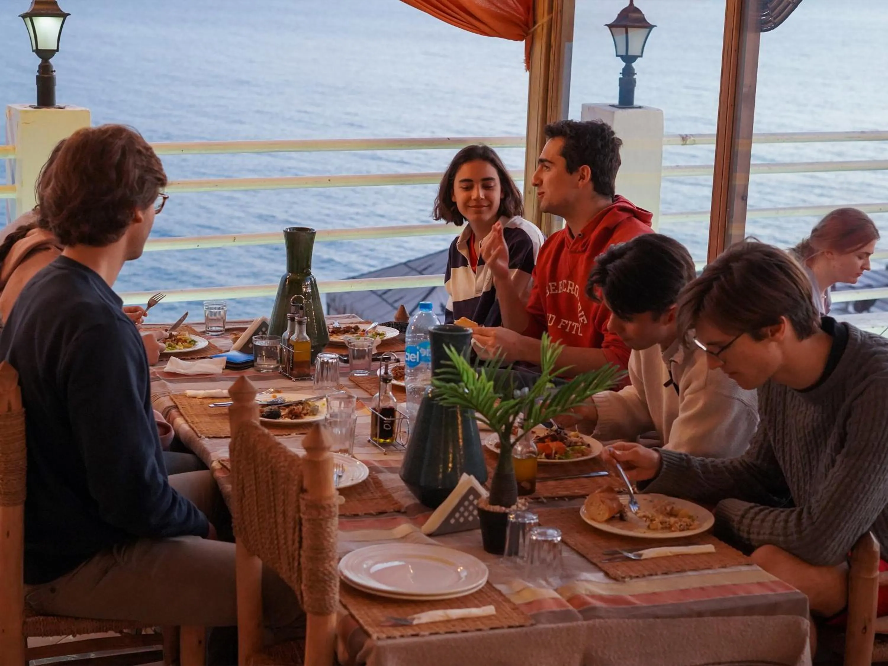 Dining area in Locals Taghazout surfcamp