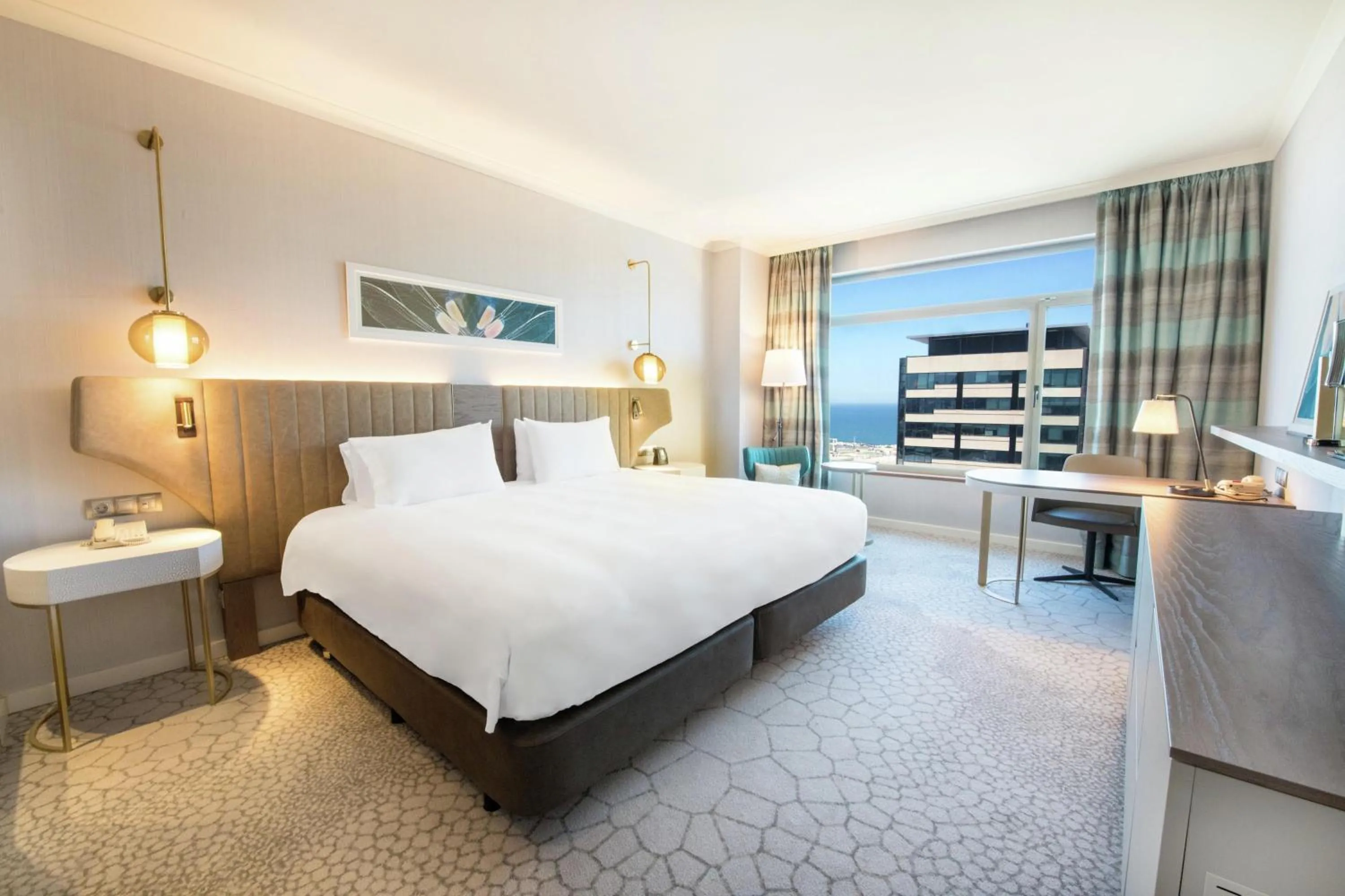 Bed in Hilton Diagonal Mar Barcelona