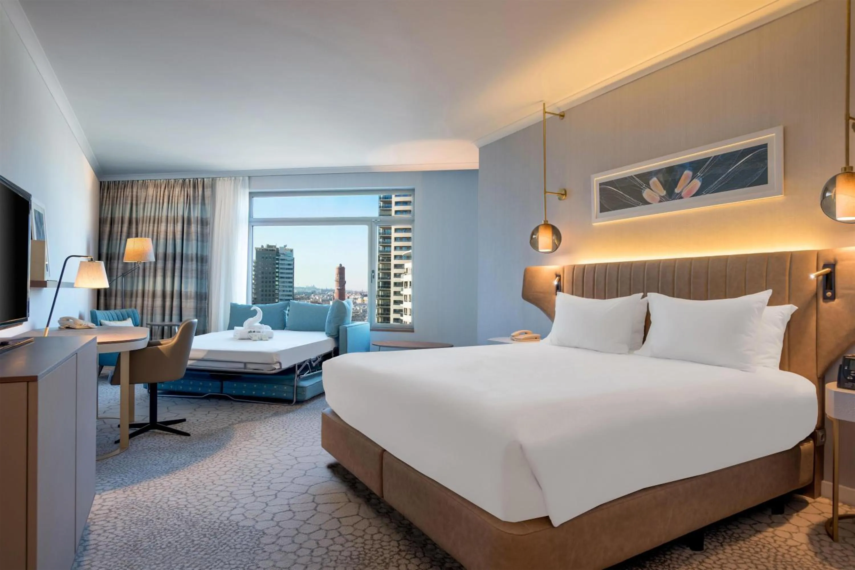 Bed in Hilton Diagonal Mar Barcelona