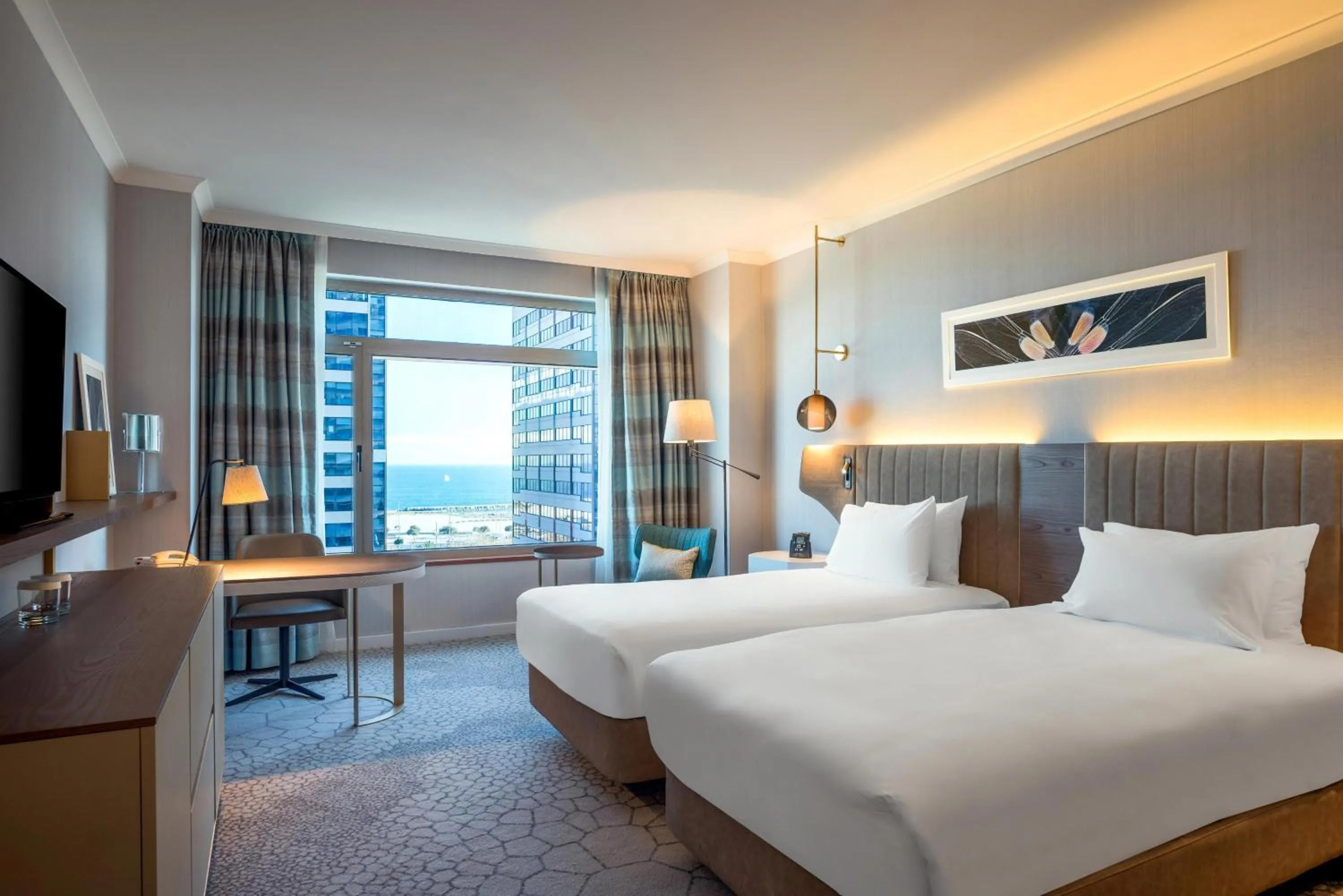 Bed in Hilton Diagonal Mar Barcelona