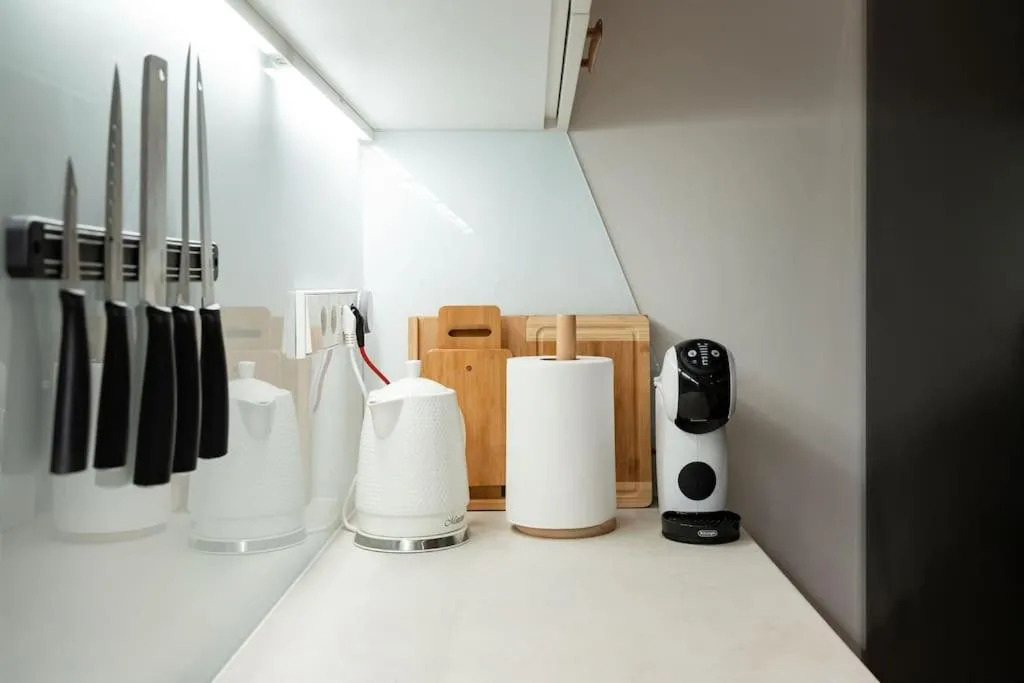 Coffee/tea facilities in Luxury apartment in Gedimino av.