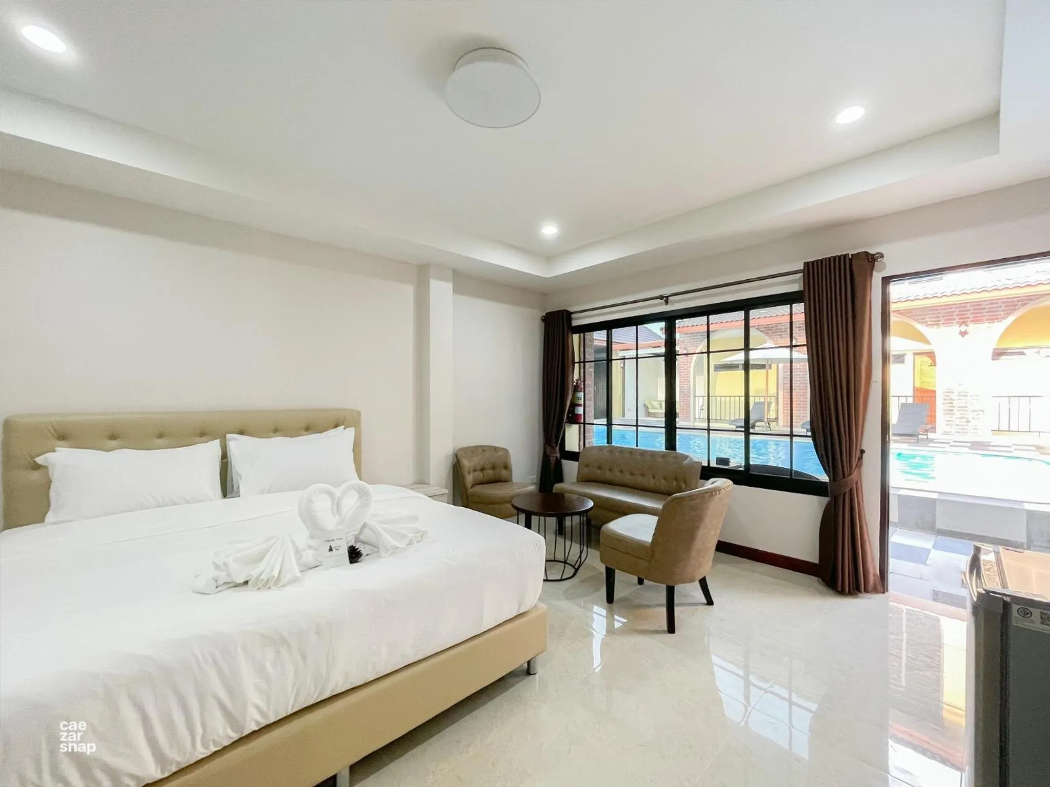 Photo of the whole room, Bed in CottagePine Rayong Resort&Cafe