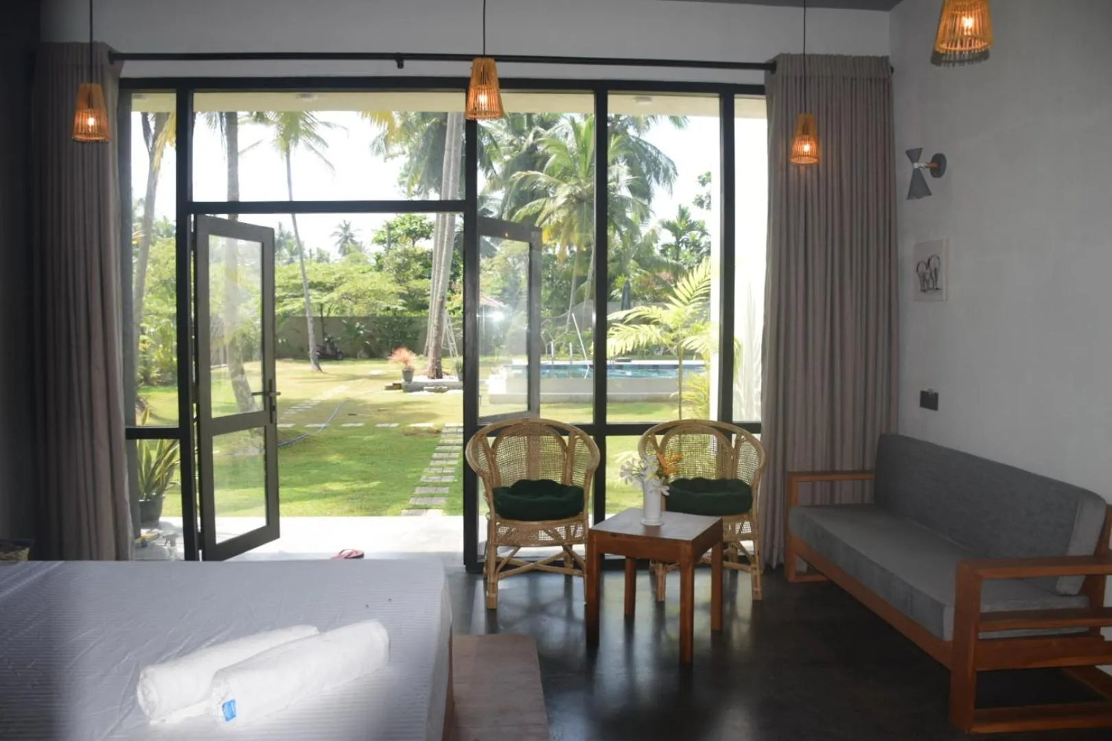 Seating area, Bed in Mango Tree Villa Bentota