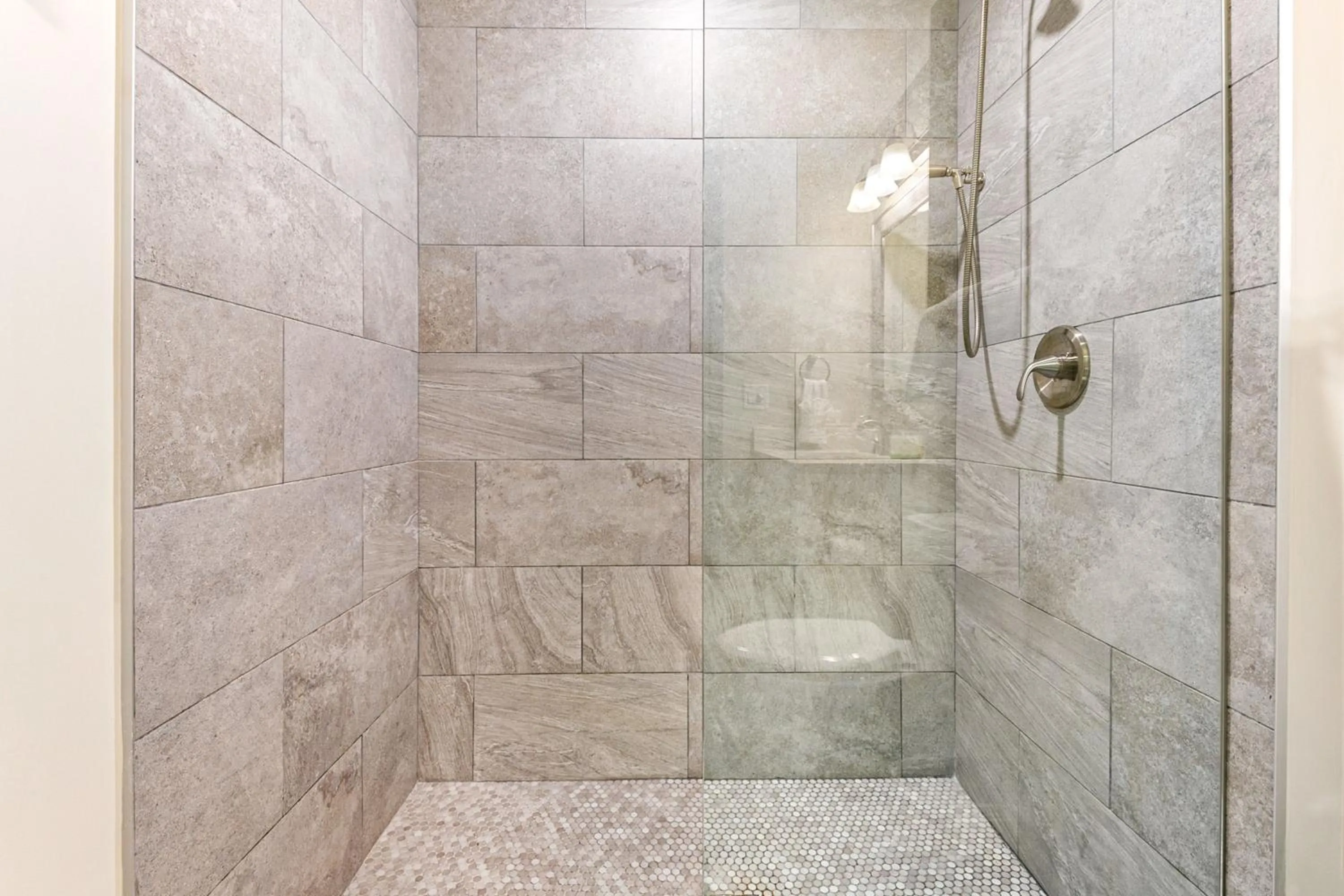 Shower in Spacious 4BR Luxury Condo Steps to French Quarter