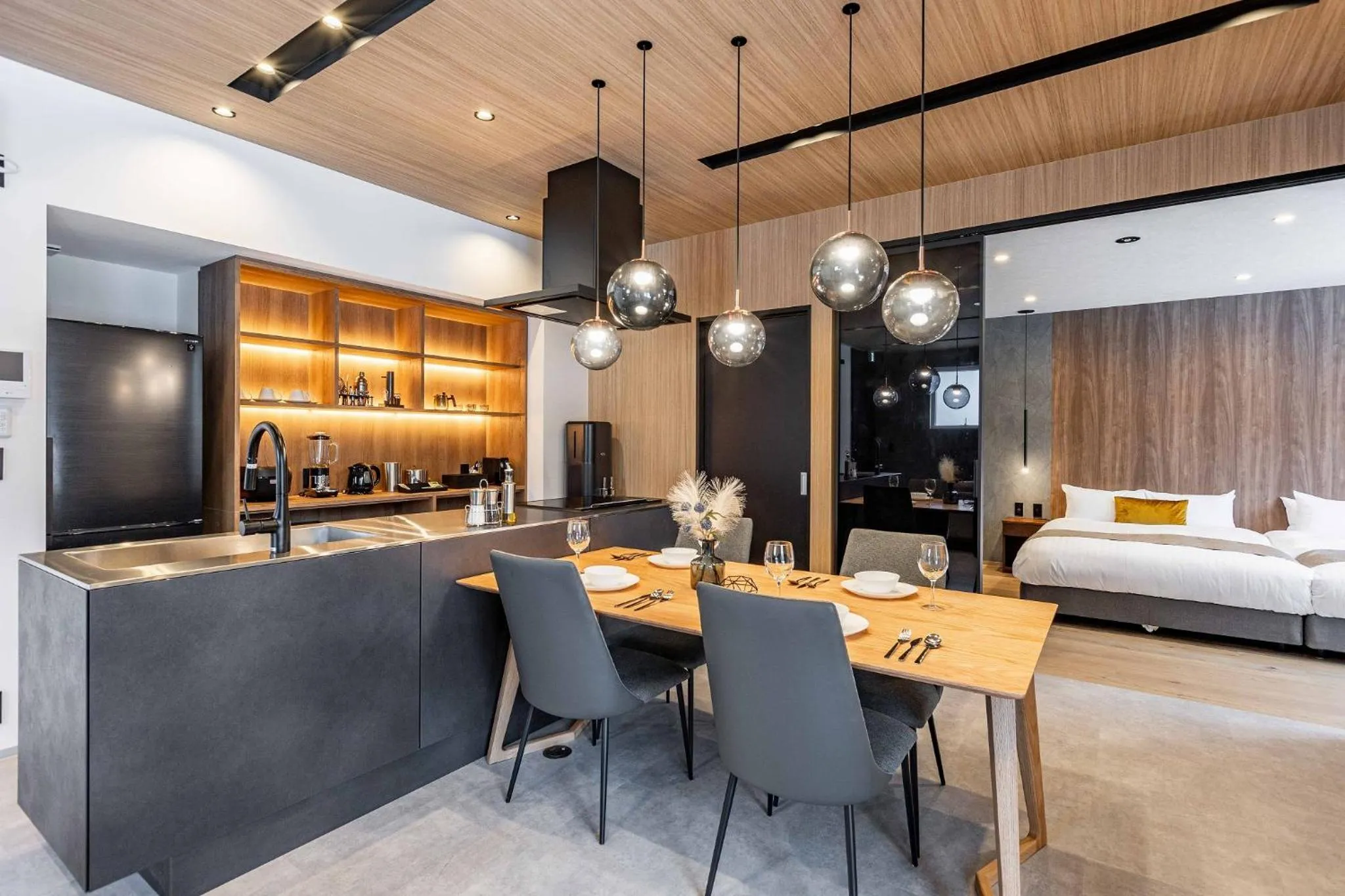 Kitchen or kitchenette, Bed in Japavista Rusutsu