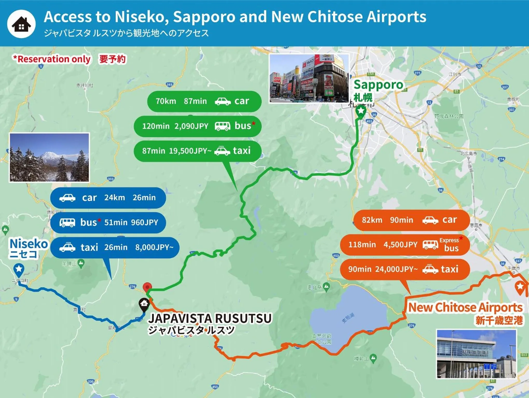 Text overlay in Japavista Rusutsu