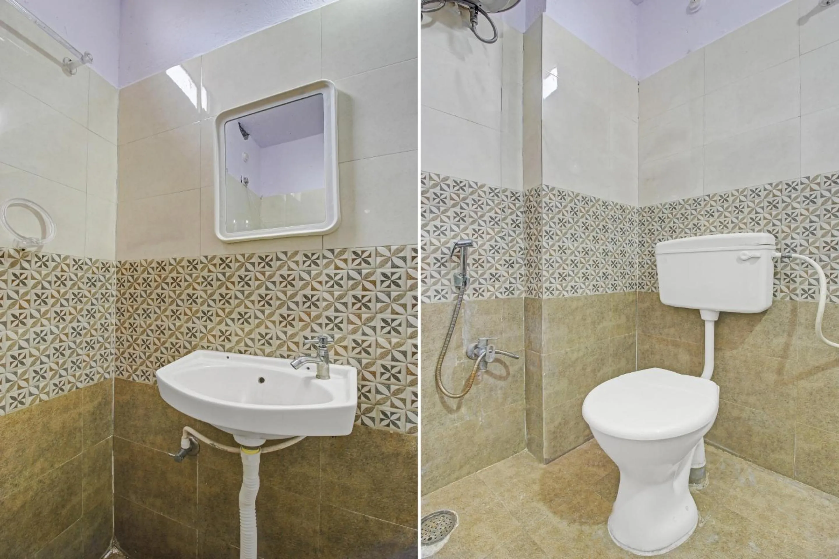 Bathroom in Hotel O Srinika Grand NEAR Shamshabad Airport