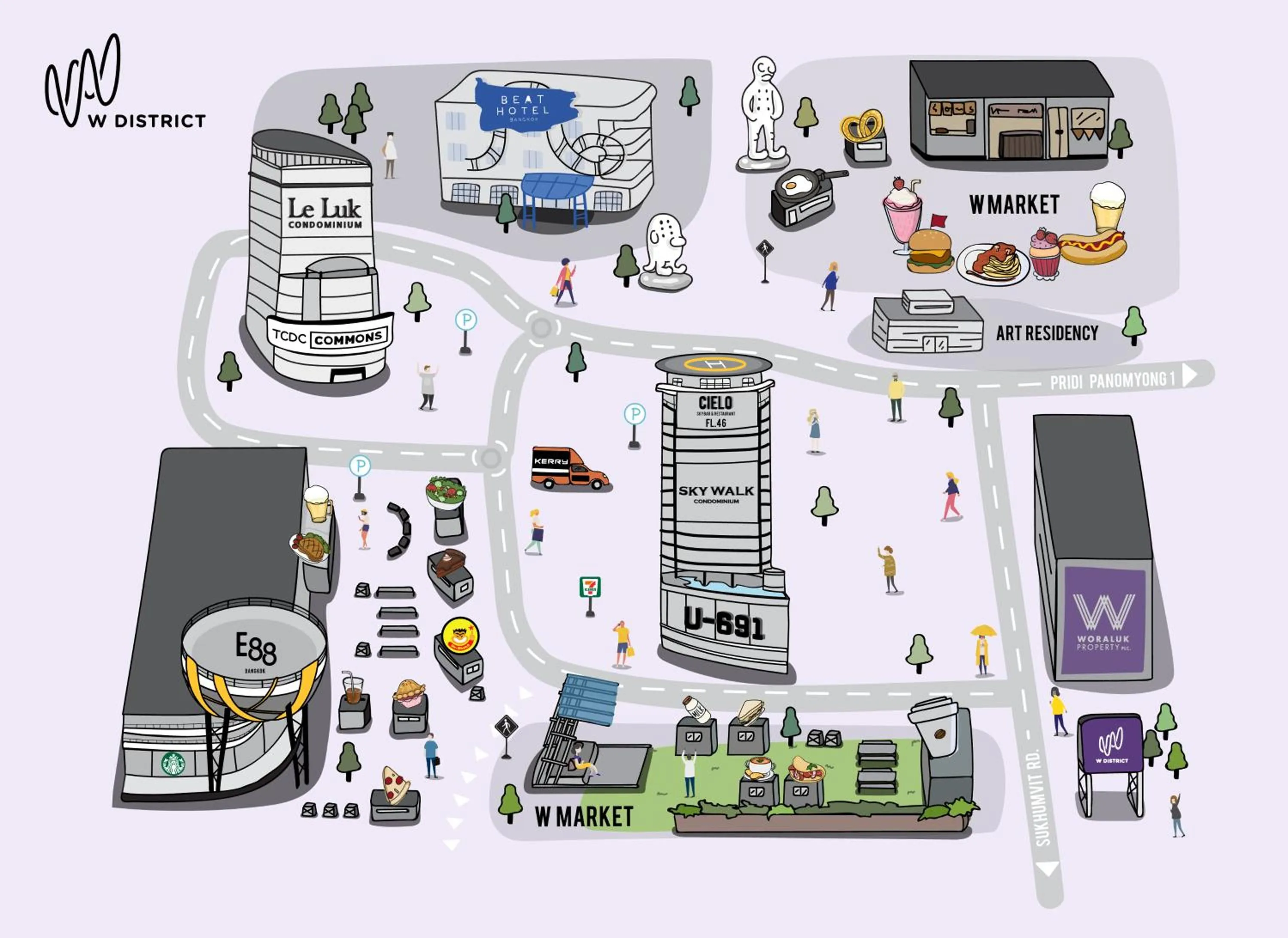 Bedroom in Beat Hotel Bangkok