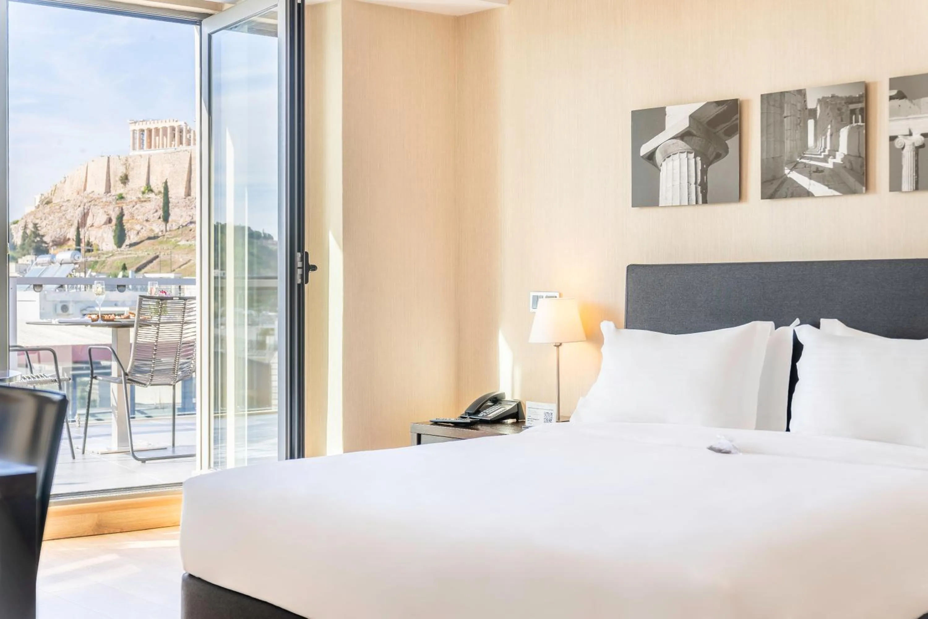 Bed in The Athens Gate Hotel