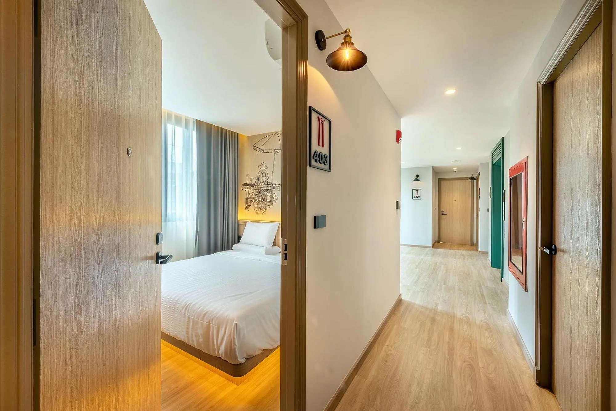 Decorative detail, Bed in Phra Nakhon Poshtel