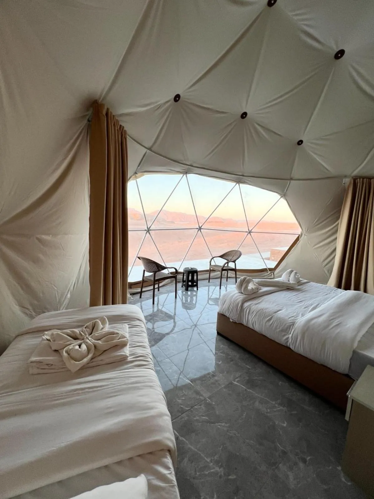 Bed in Shaheen Camp Wadi rum