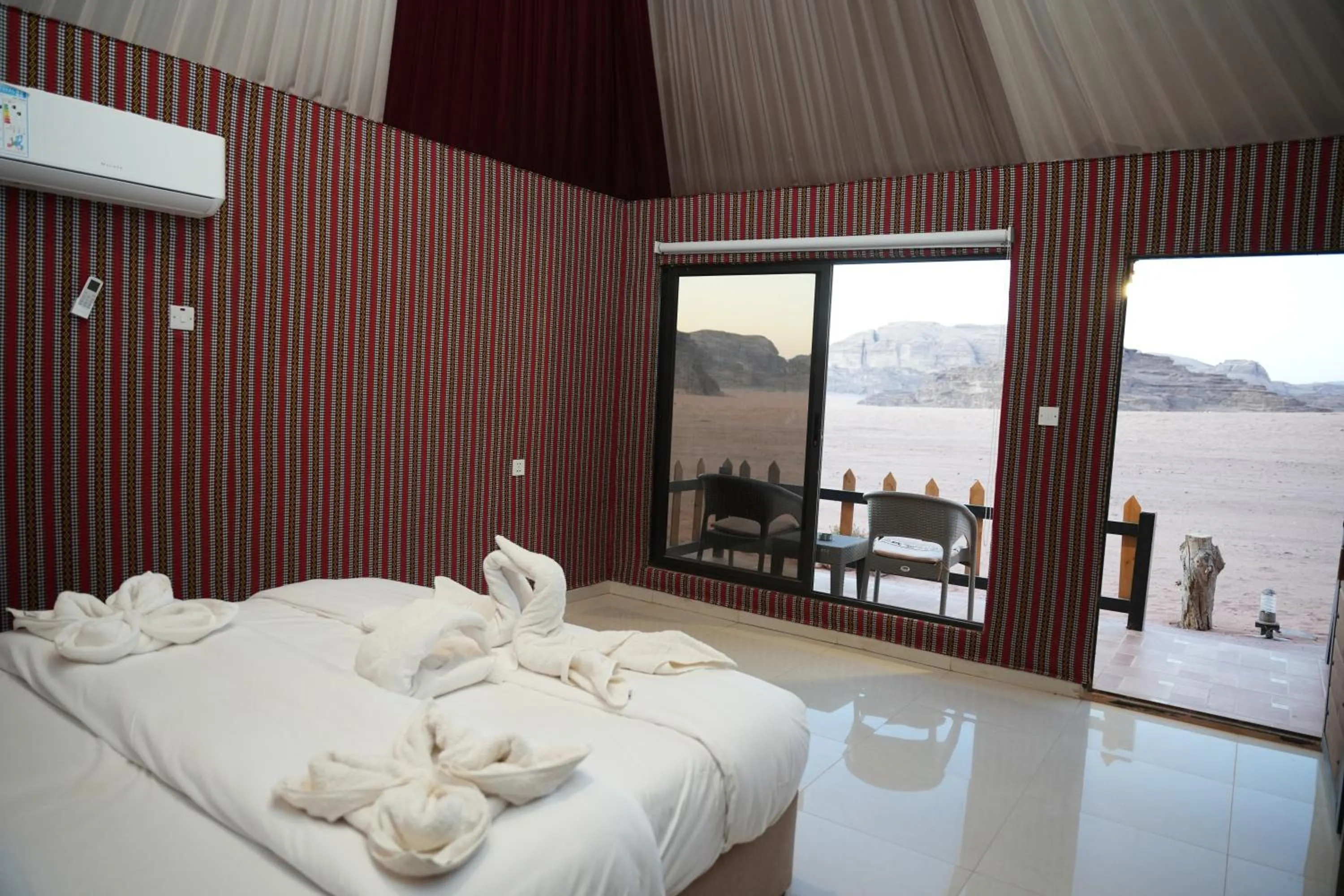 View (from property/room), Bed in Shaheen Camp Wadi rum