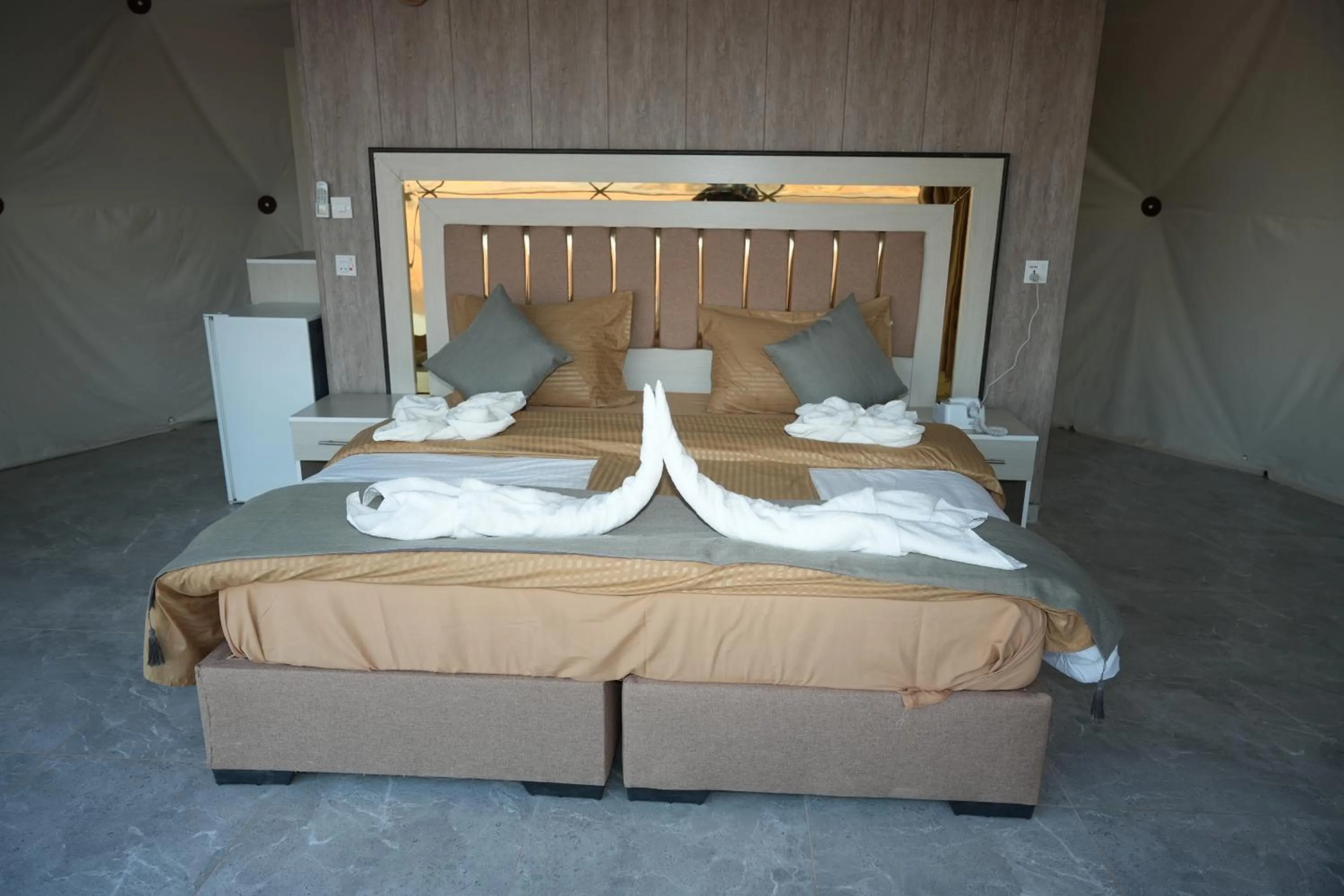 Bed in Shaheen Camp Wadi rum