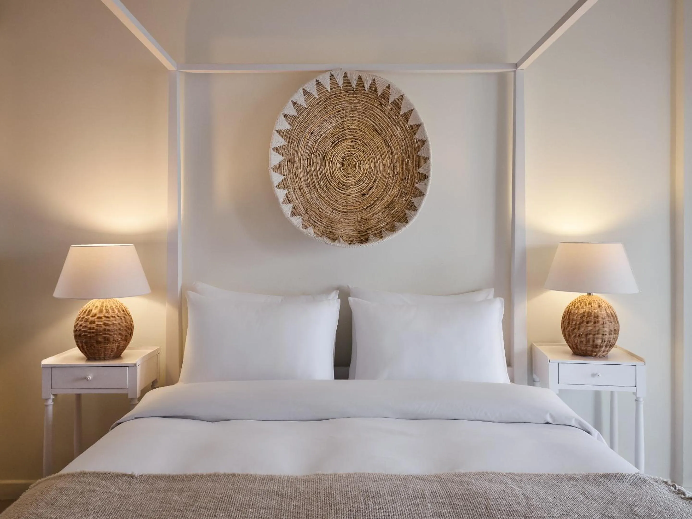 Bed in Grecotel Plaza Beach House