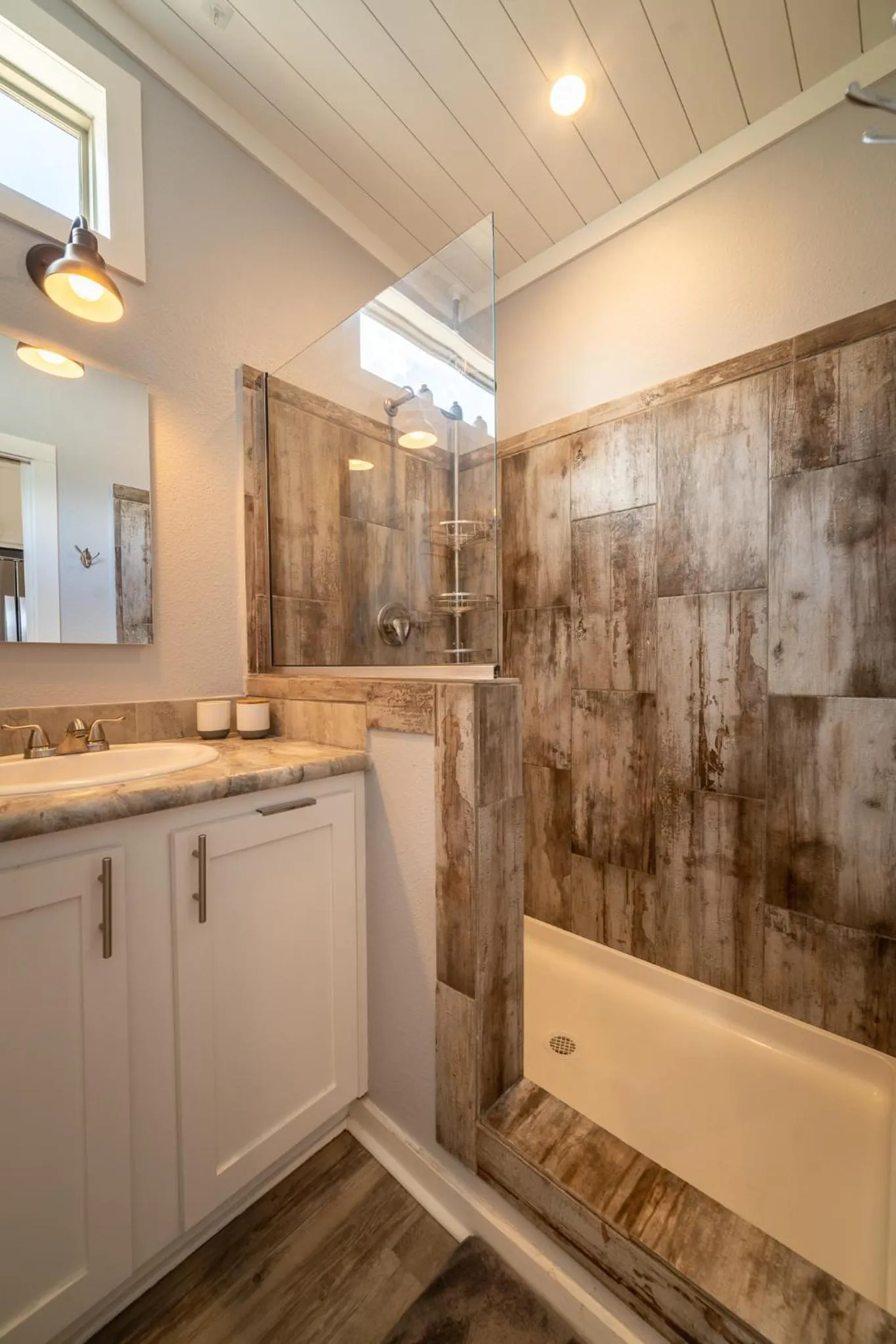 Shower in Tiny Upscale Resort Home