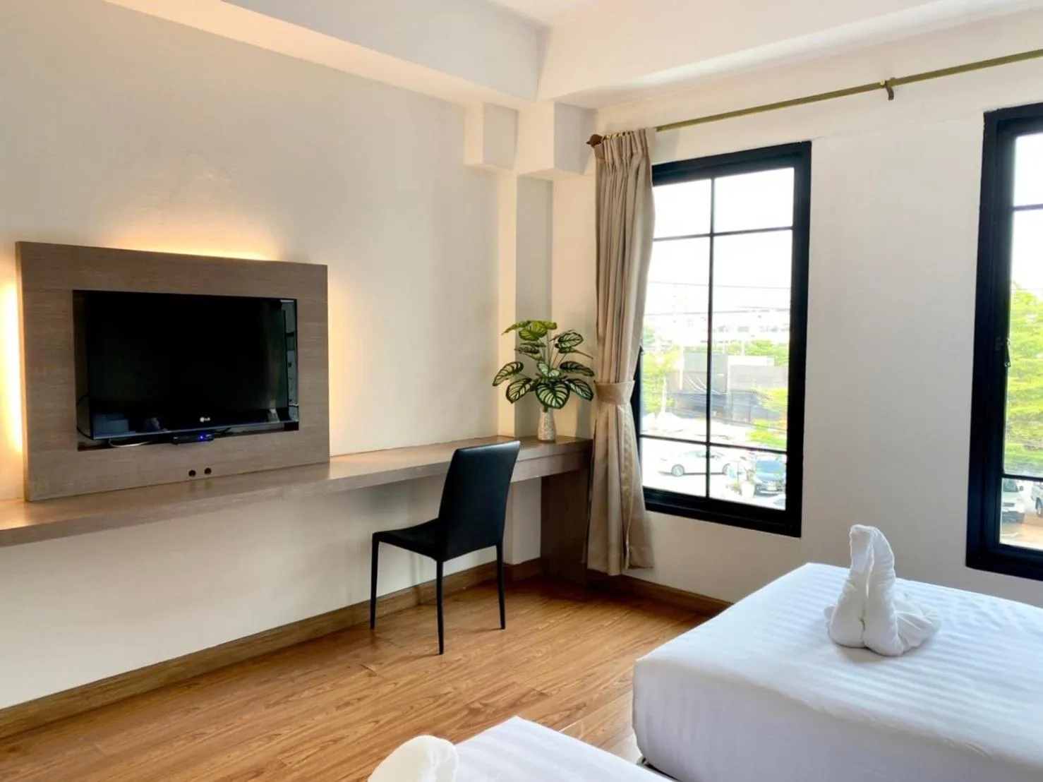 Living room, Bed in View Dee BKK Airport Residence