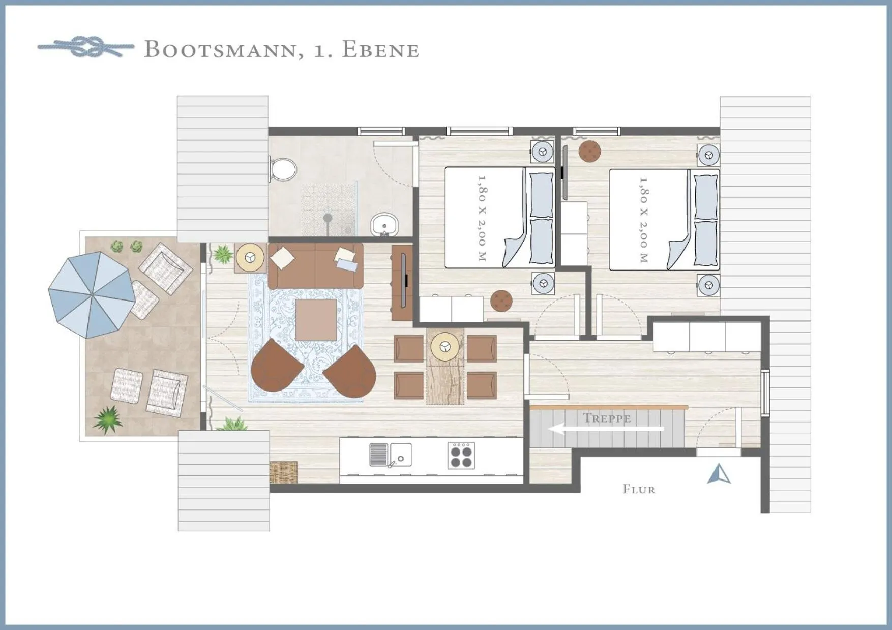 Floor plan in Ferienwohnung Bootsmann