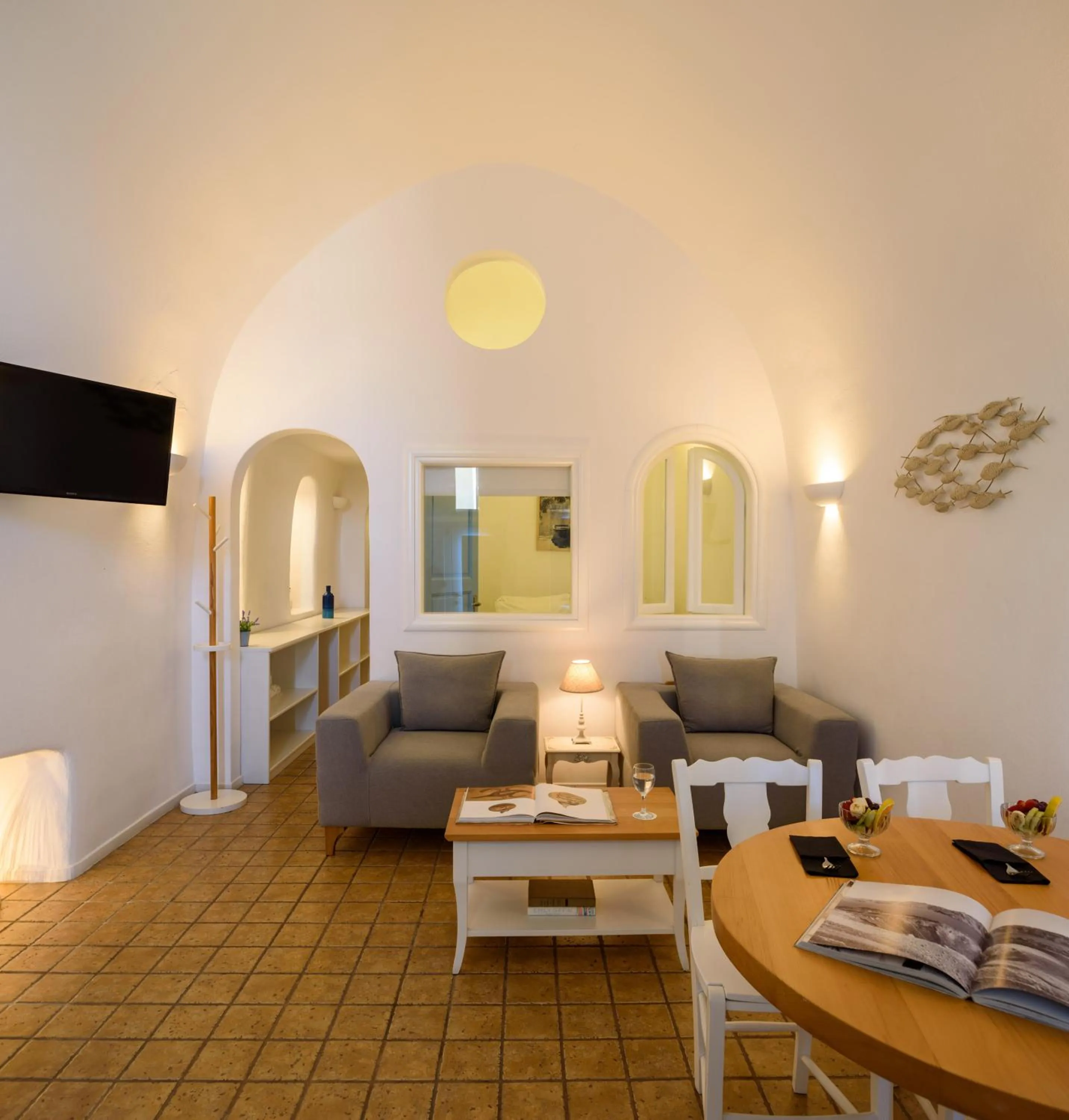 Living room in Pantelia Suites