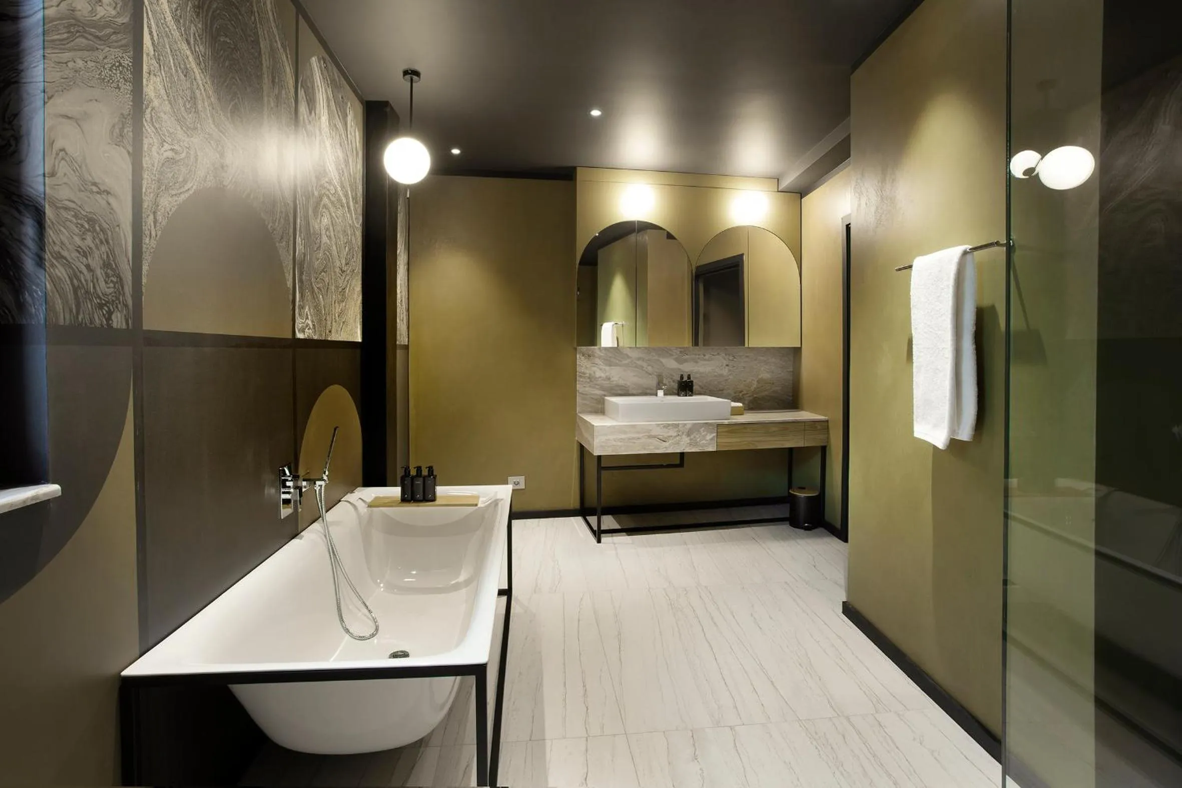 Bathroom, Bed in Room 12