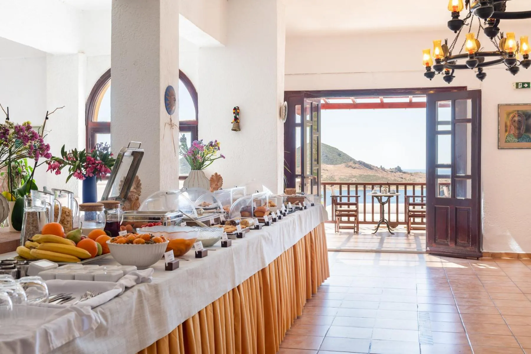 Buffet breakfast in Golden Sun Hotel Patmos