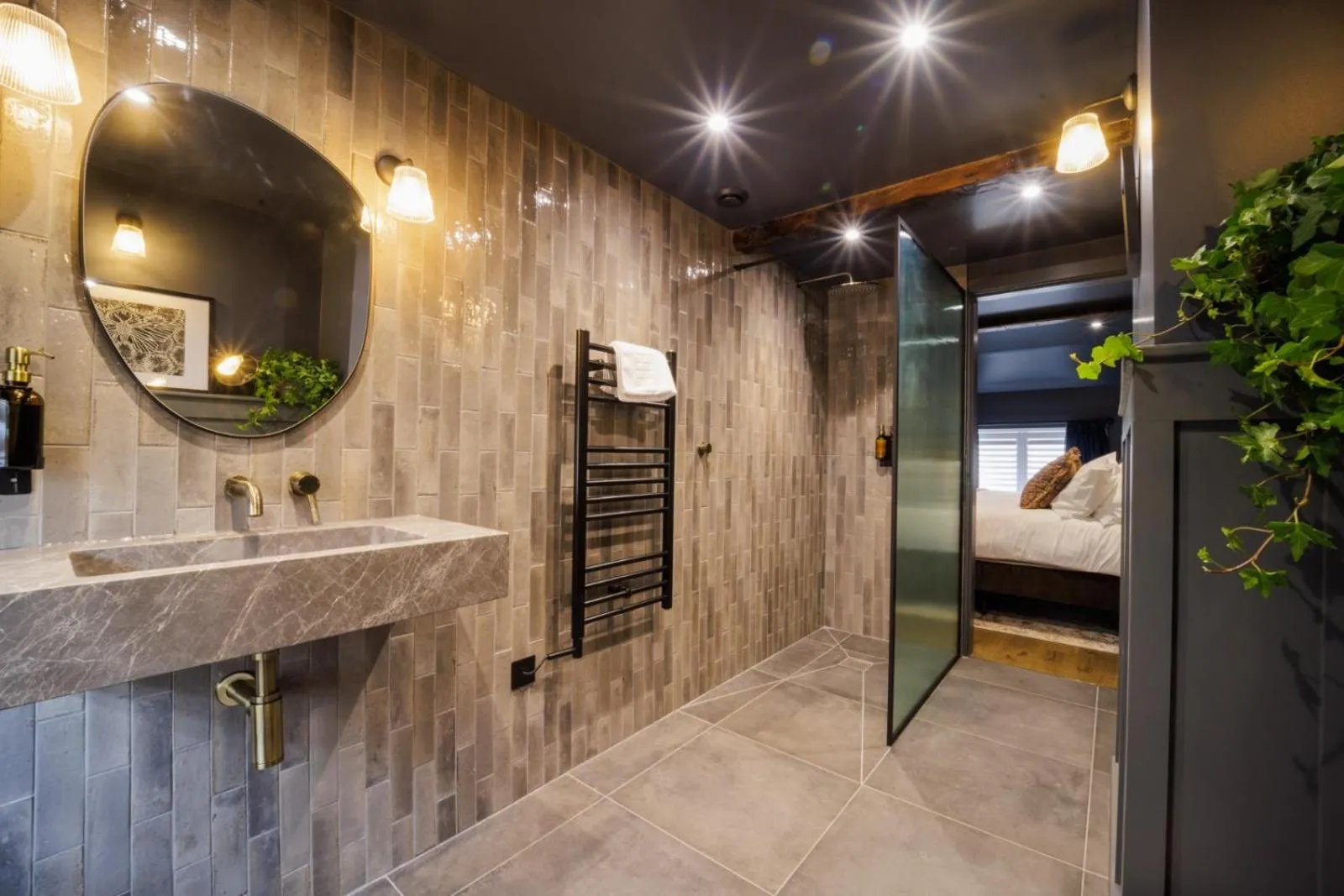 Bed in The Silk Rooms, at The Freemasons Inn