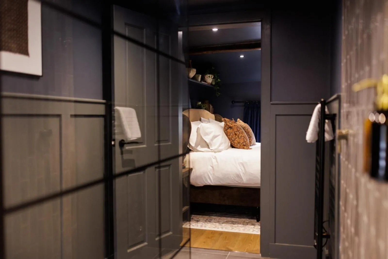 Bed in The Silk Rooms, at The Freemasons Inn