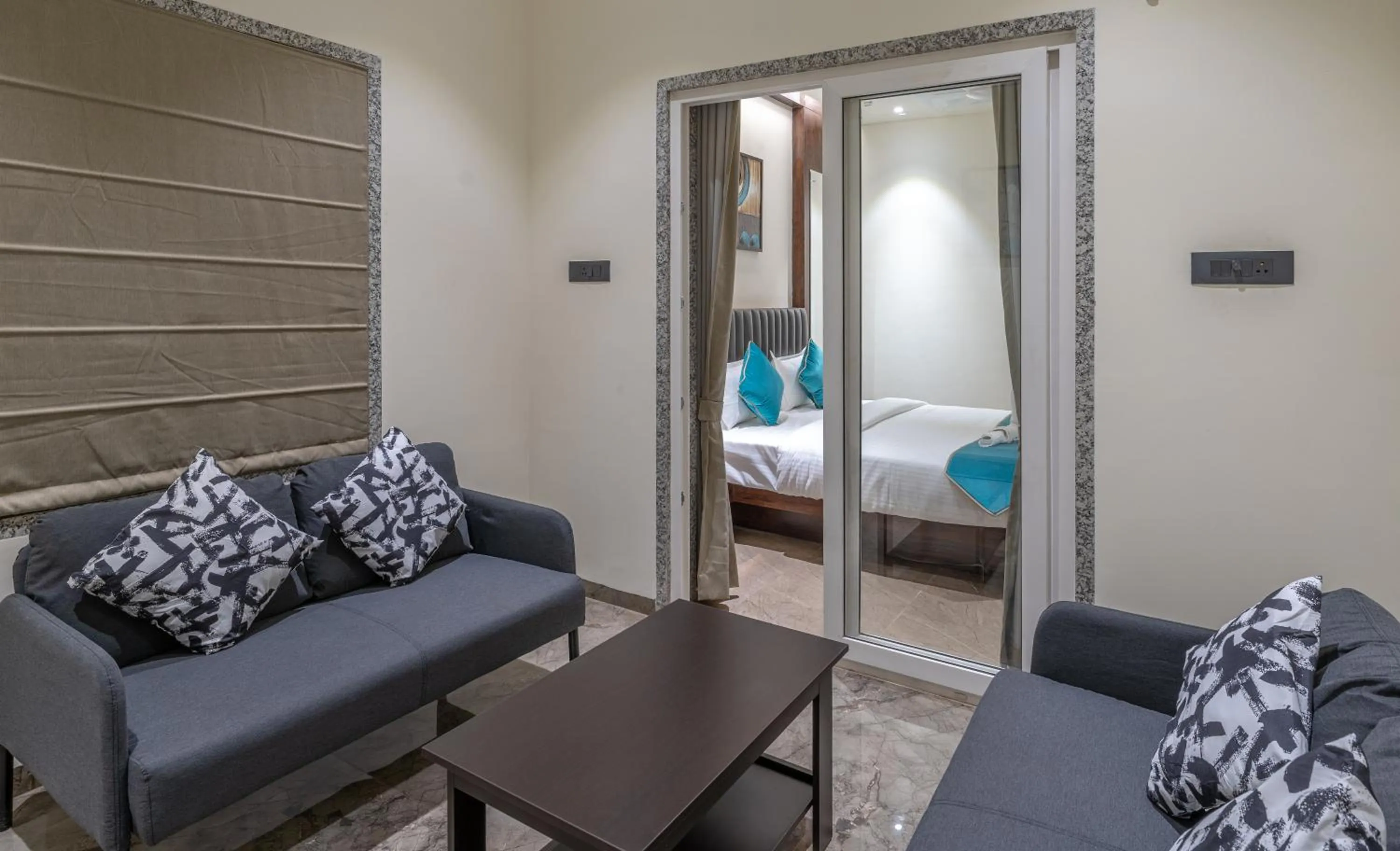 Bed in Hotel Devgiri