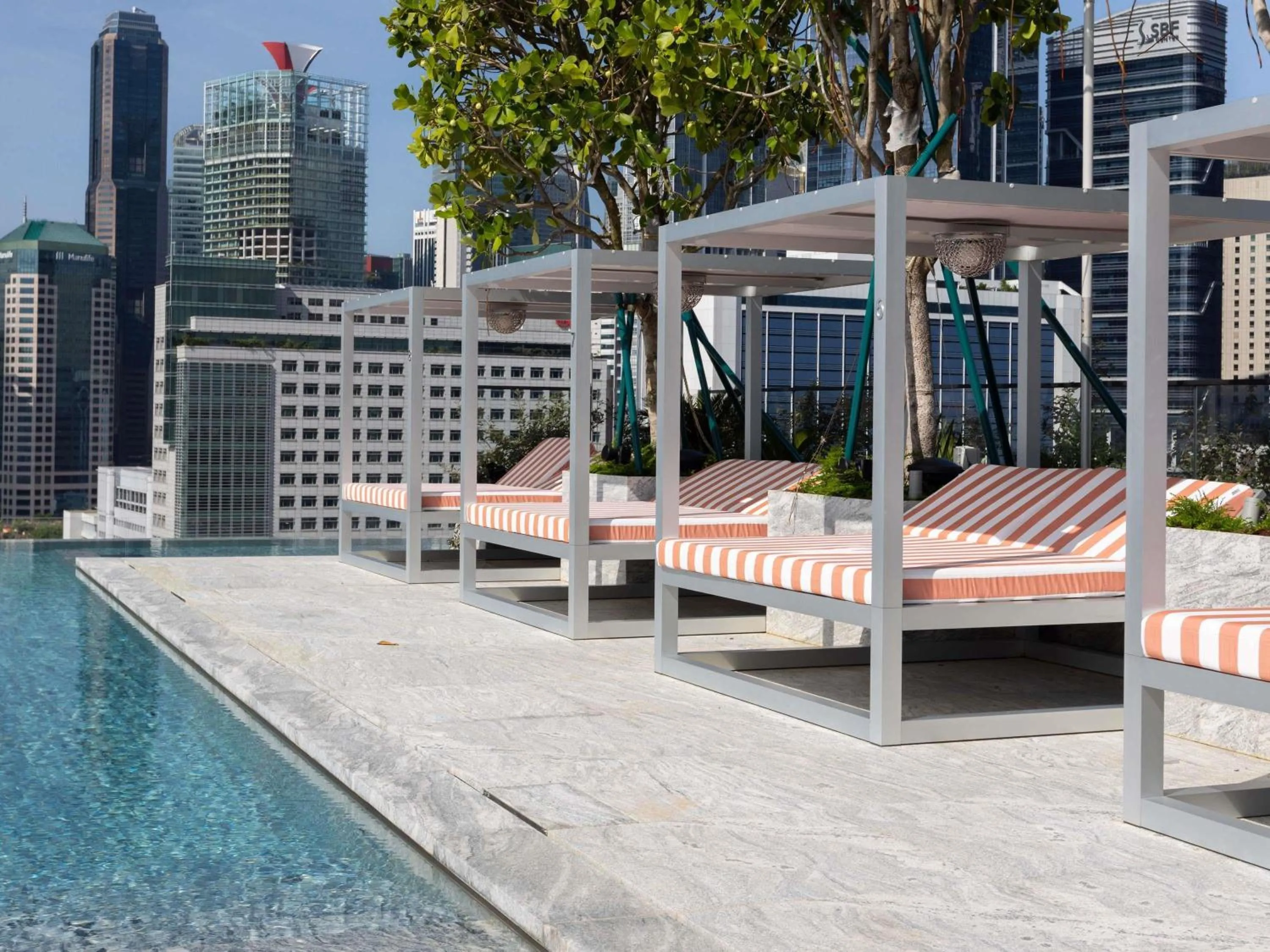 Pool view in Mondrian Singapore Duxton