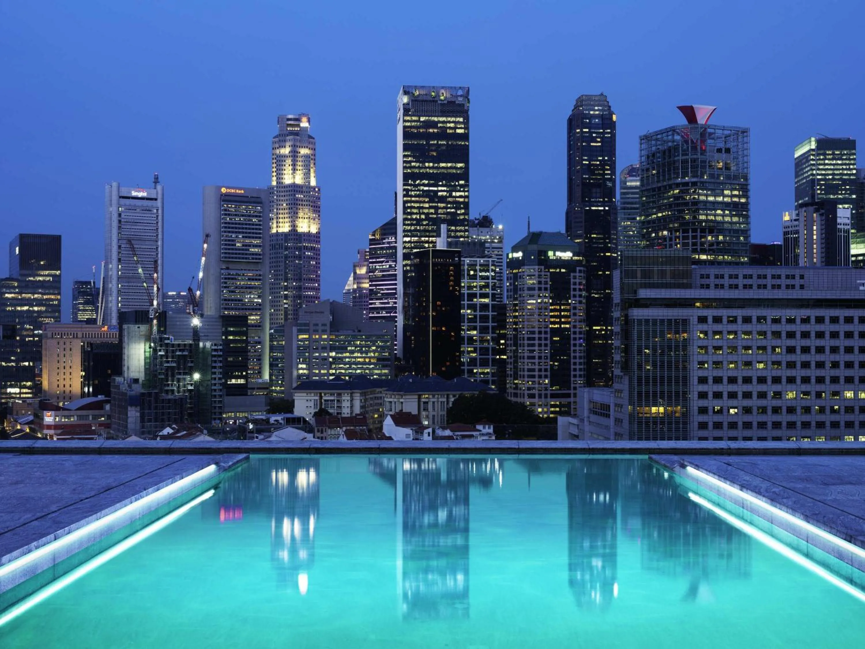Pool view in Mondrian Singapore Duxton