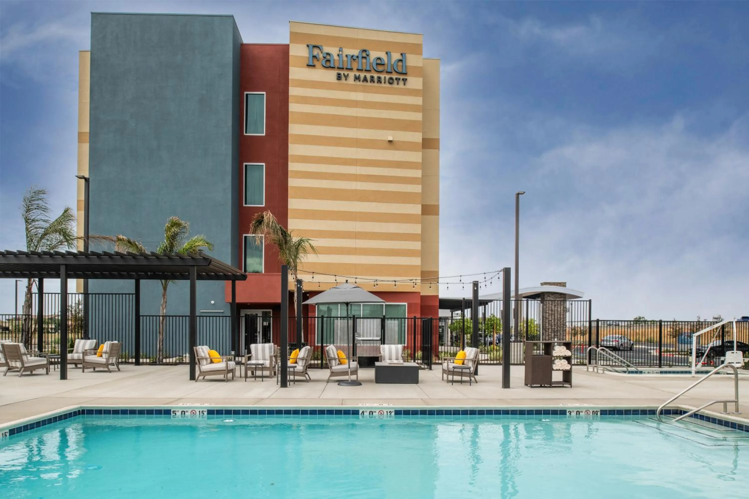 Pool view in Fairfield by Marriott Inn & Suites Stockton Lathrop