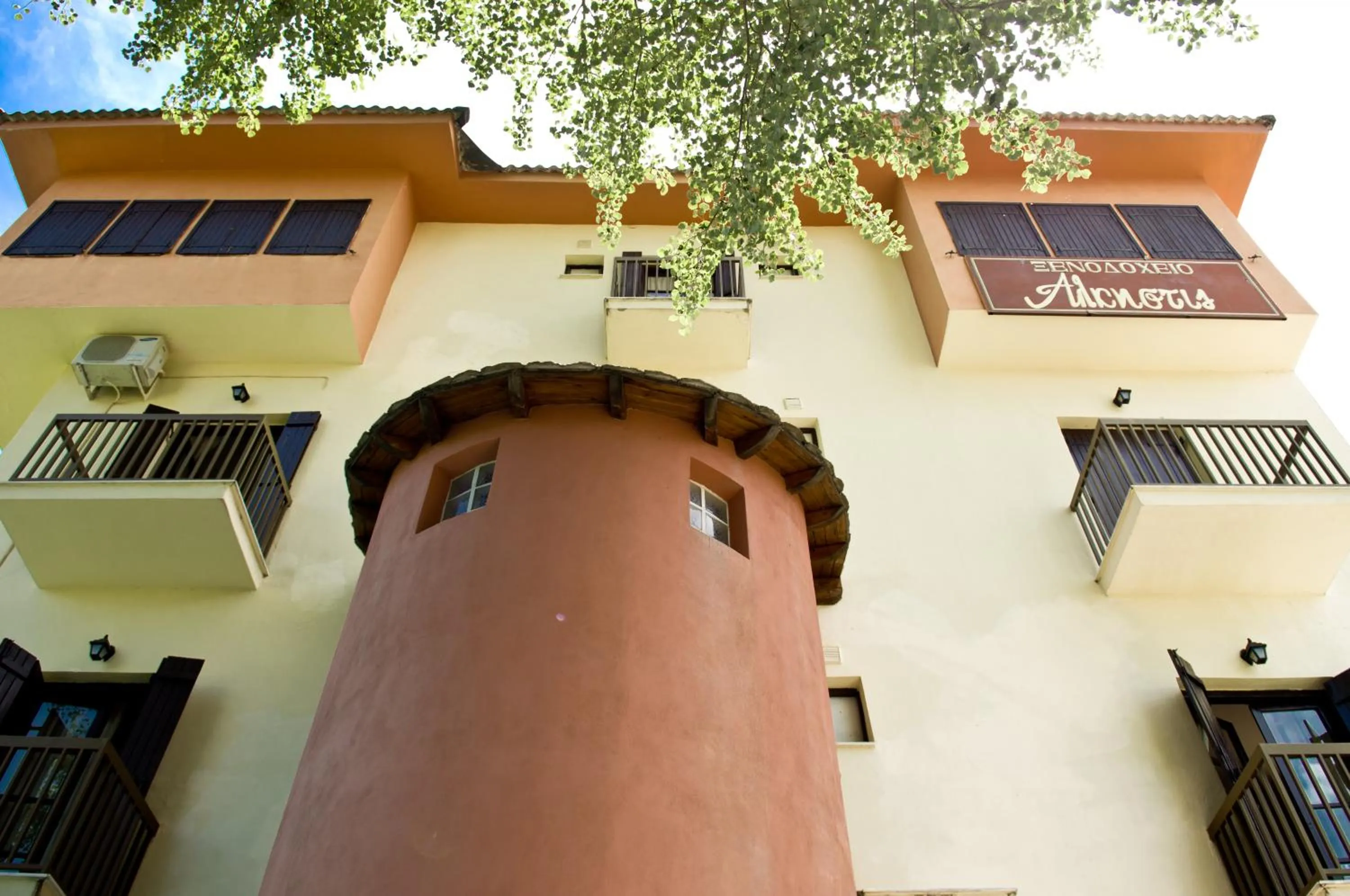 Facade/entrance in Alkistis Hotel