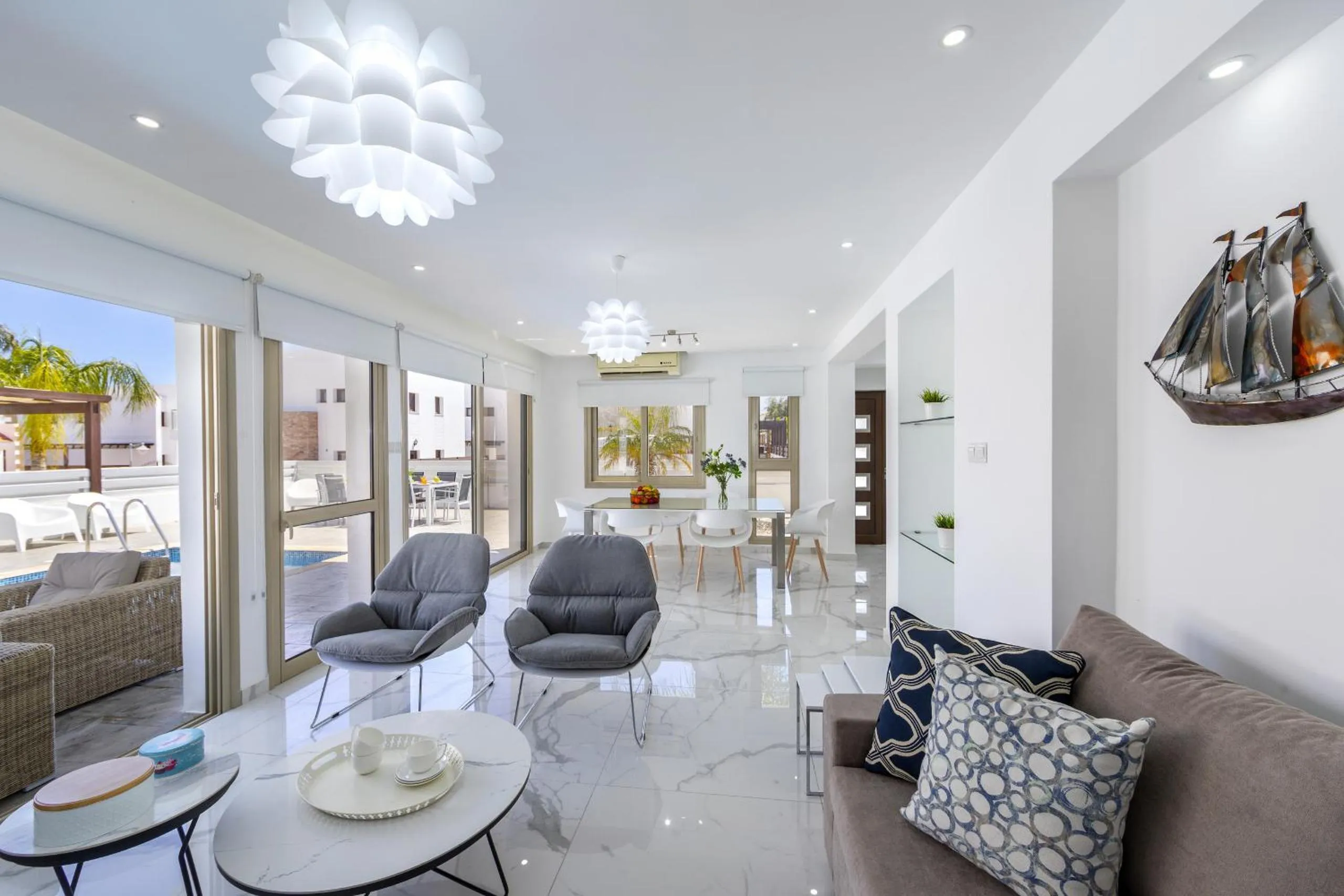 Communal lounge/ TV room in Protaras Sunrise Beach Villa 2