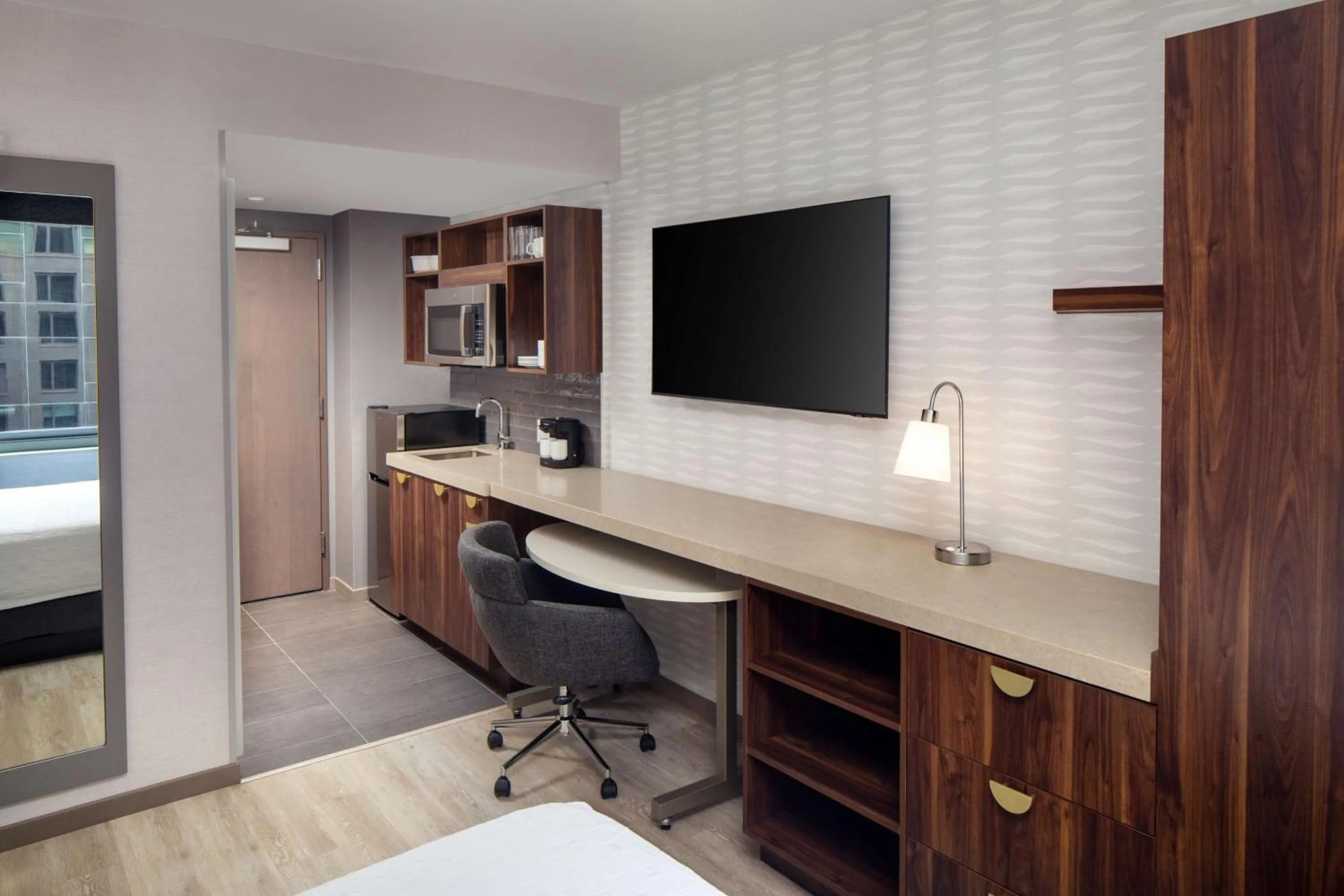 TV and multimedia, Bed in Home2 Suites By Hilton New York Times Square