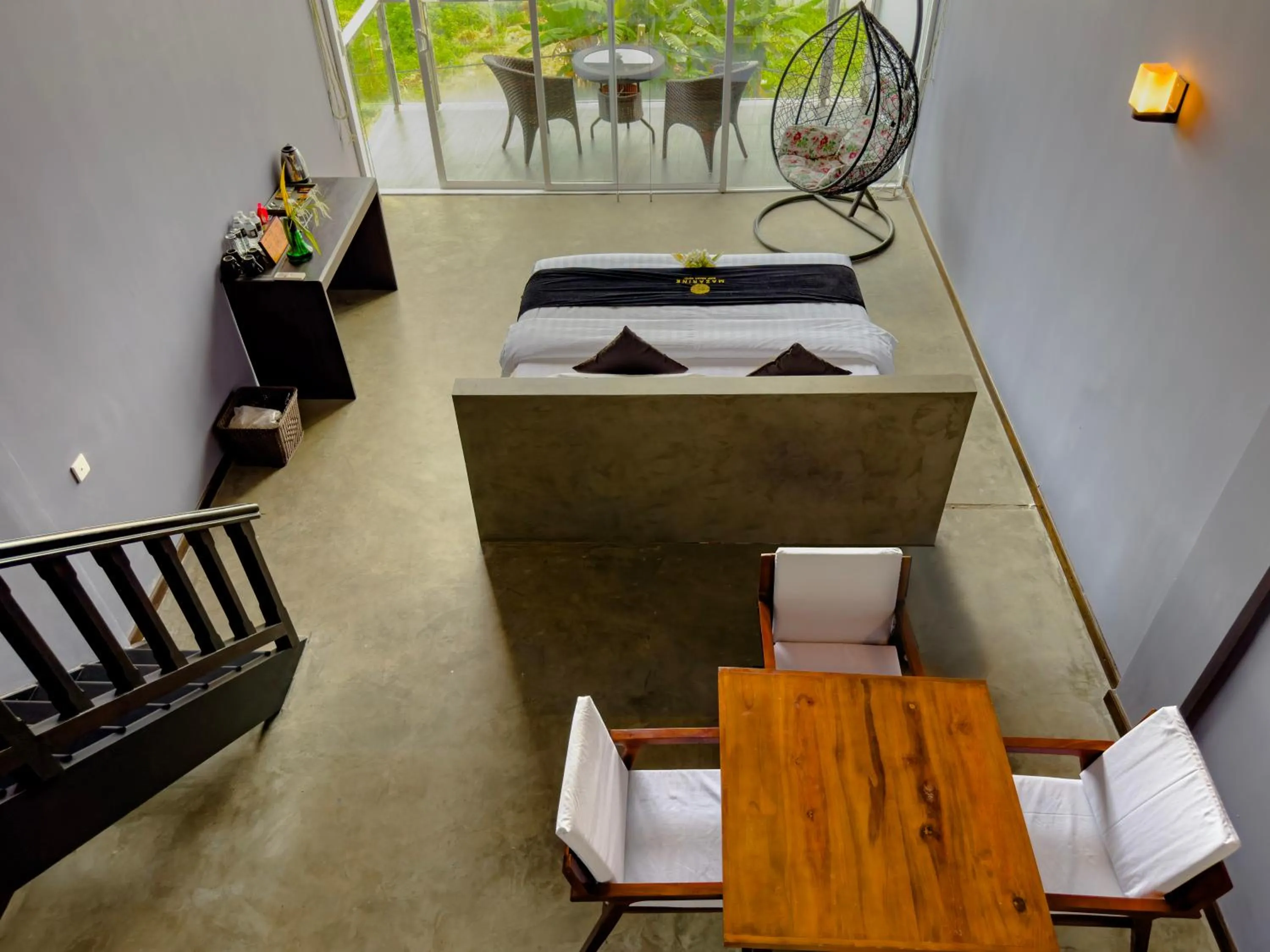 Bed in Mazarine Surf Suites Hiriketiya