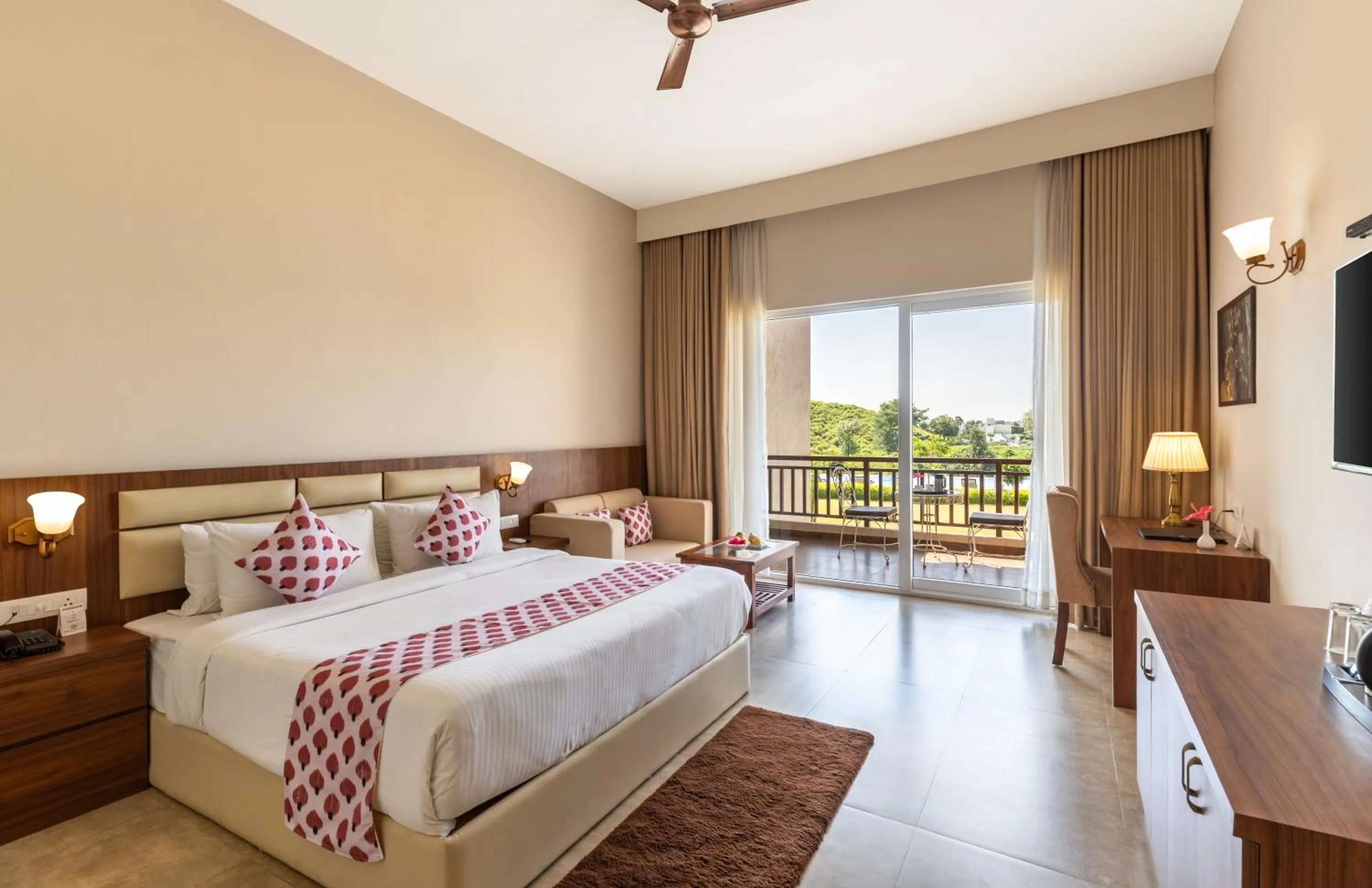 Bed in Kumbhal Exotica Resort Kumbhalgarh