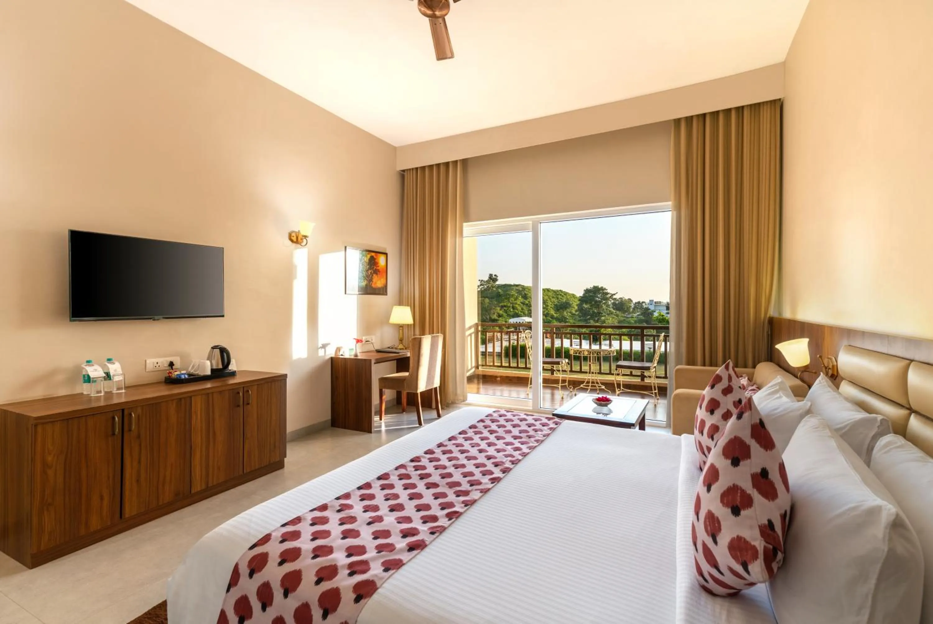 Bed in Kumbhal Exotica Resort Kumbhalgarh