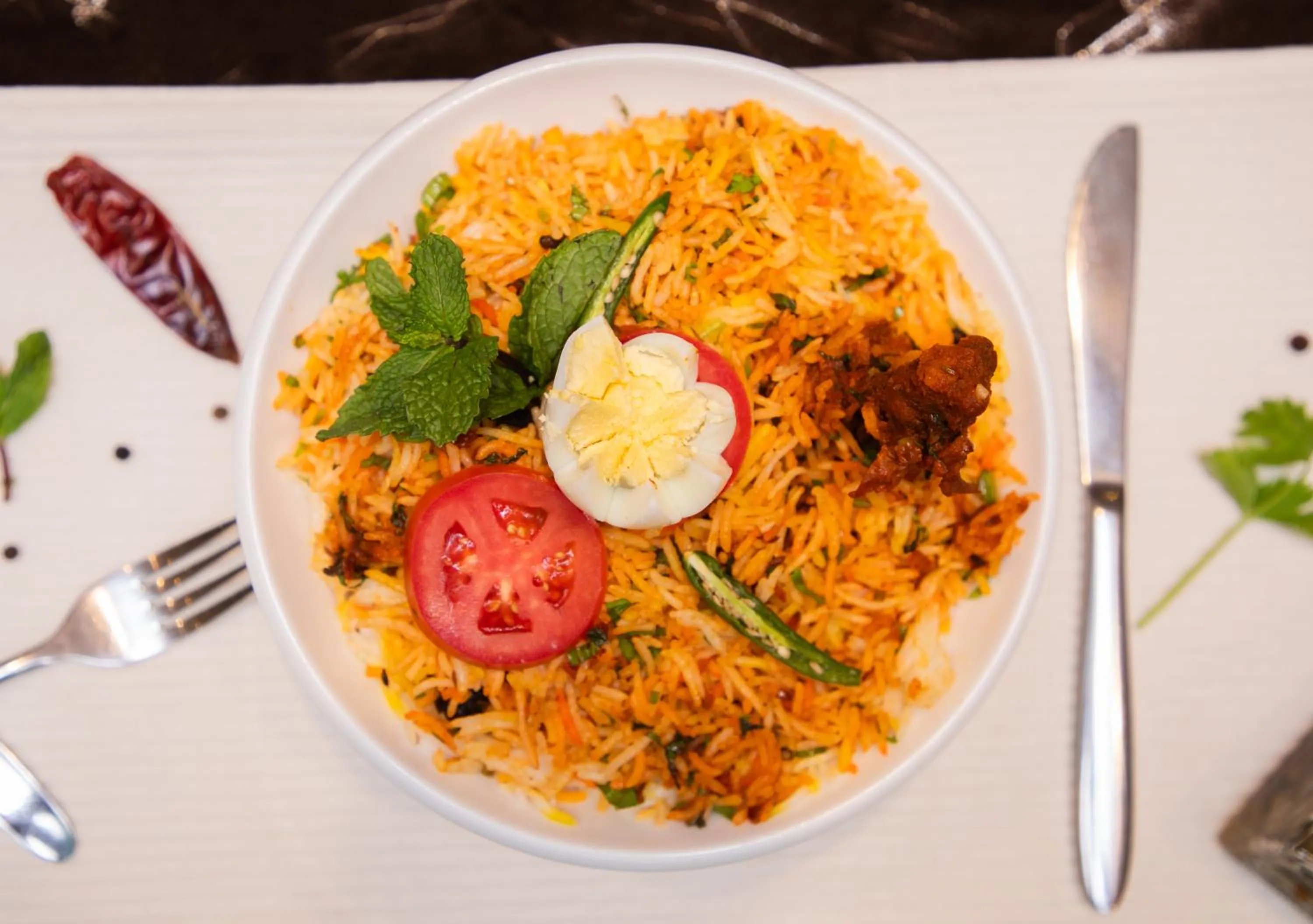 Food close-up in The Saj Hotel