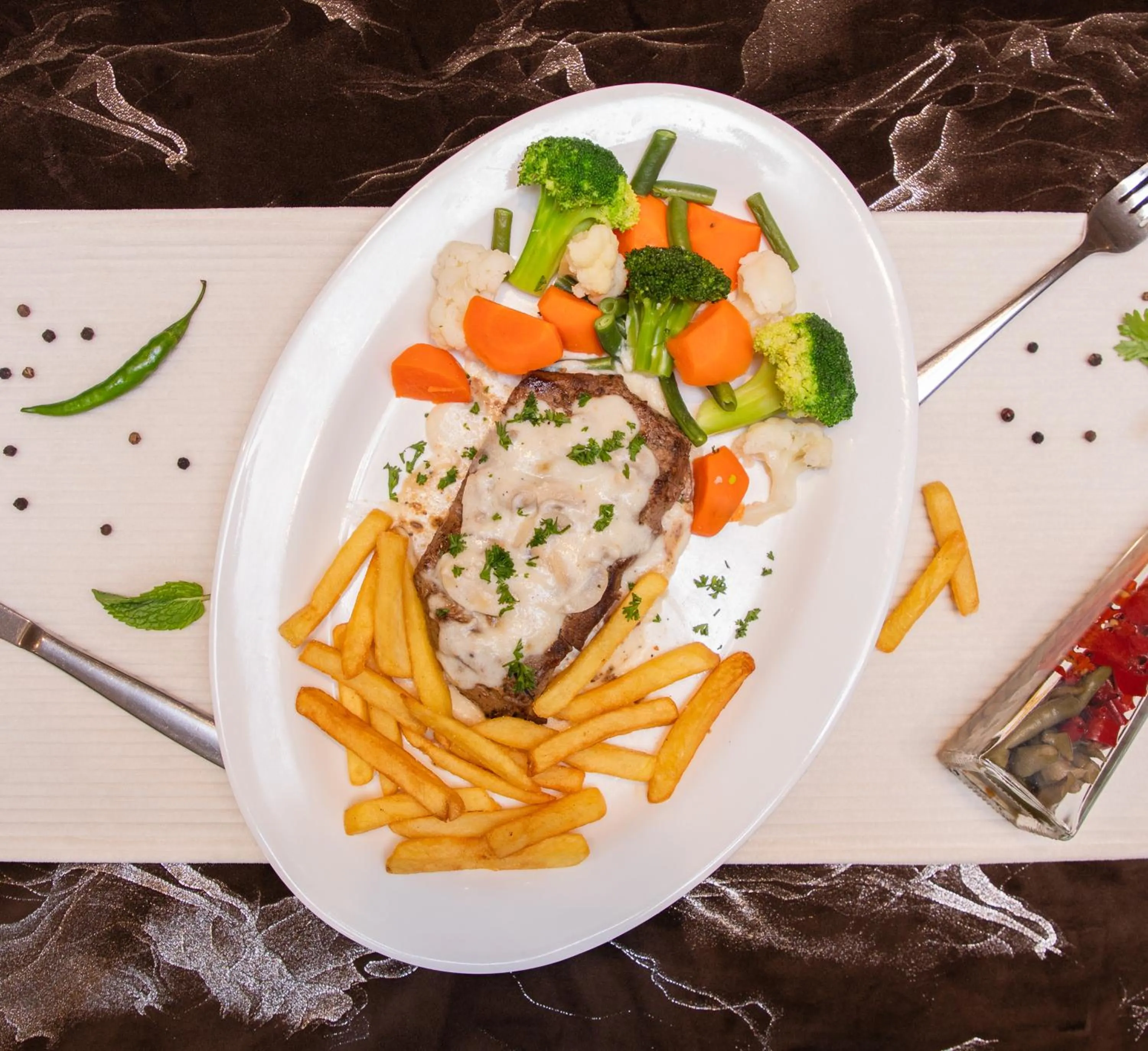 Food close-up in The Saj Hotel