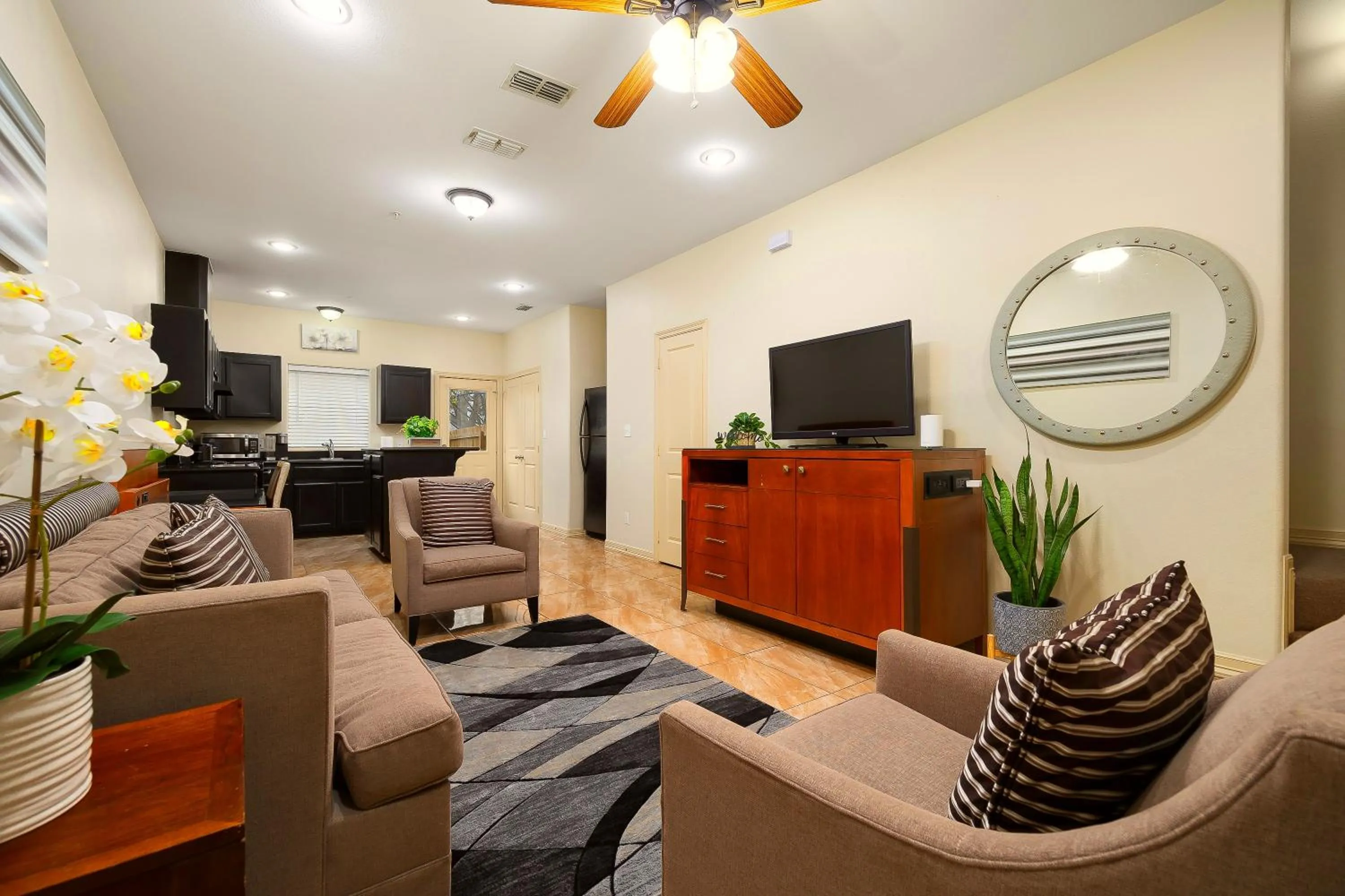 Living room in Hummingbird Haven 3 with Patio