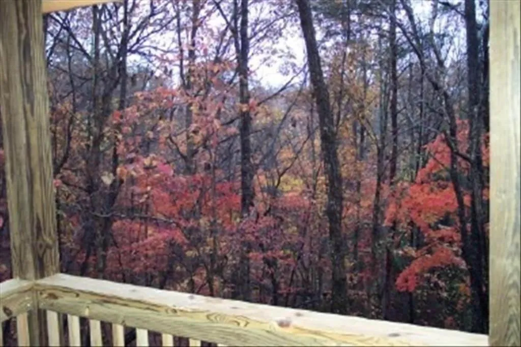 View (from property/room) in Alpenhaus Cabins Real Log Home in Helen Ga Mountains with hot tub and balconies