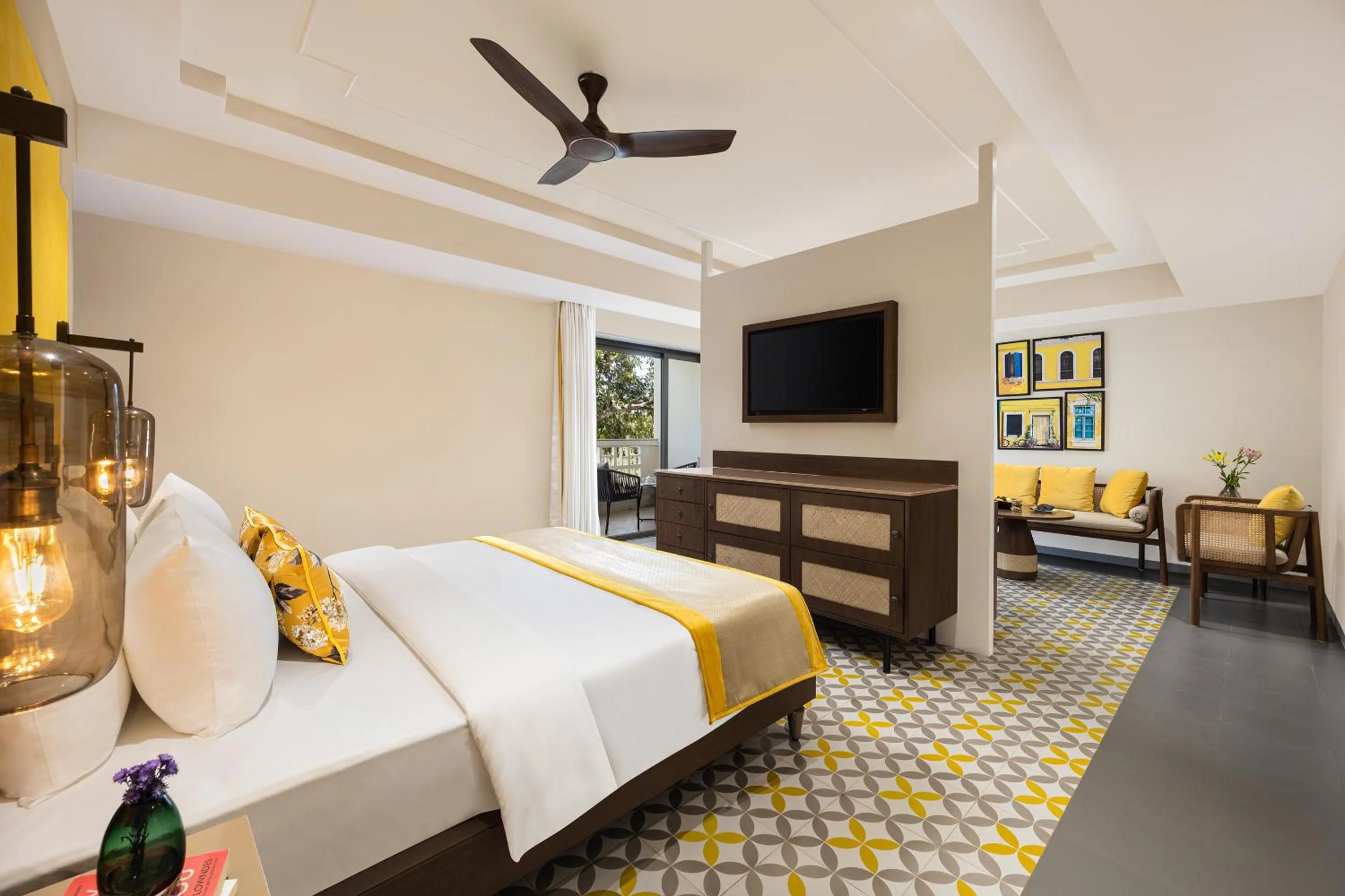 Bedroom, Bed in The Yellow House, Goa - IHCL SeleQtions